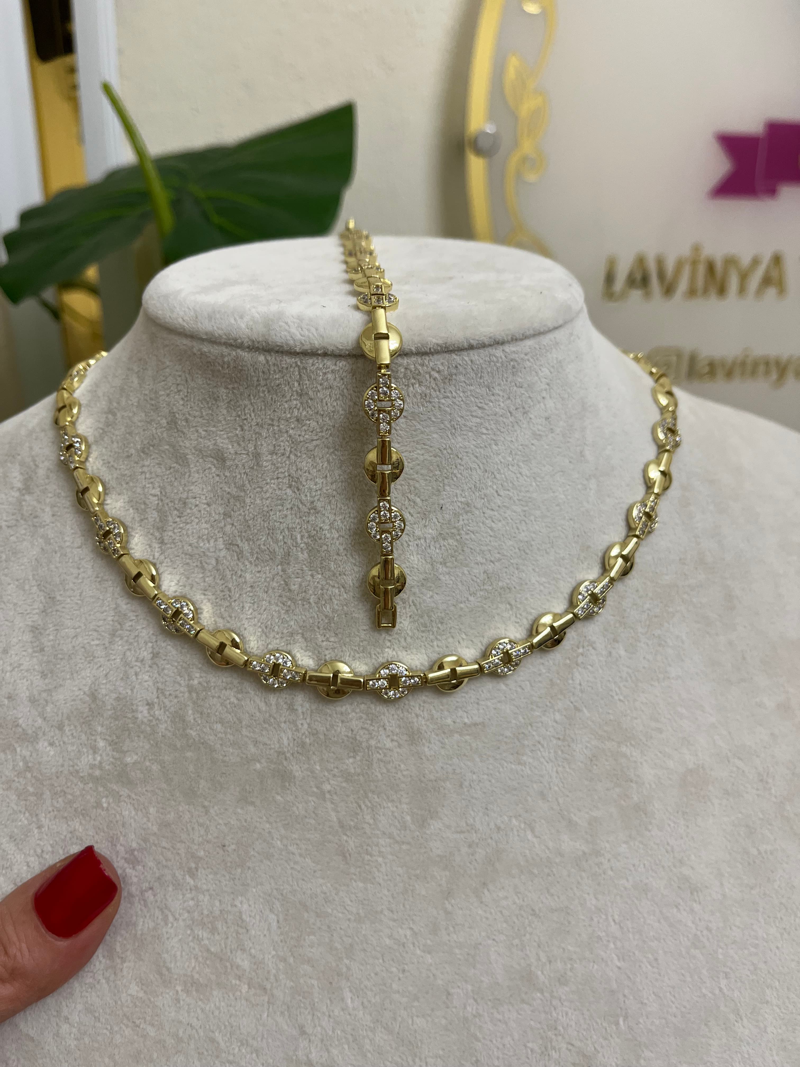 14k özel seri taşlı halka model set-LAVİNYA