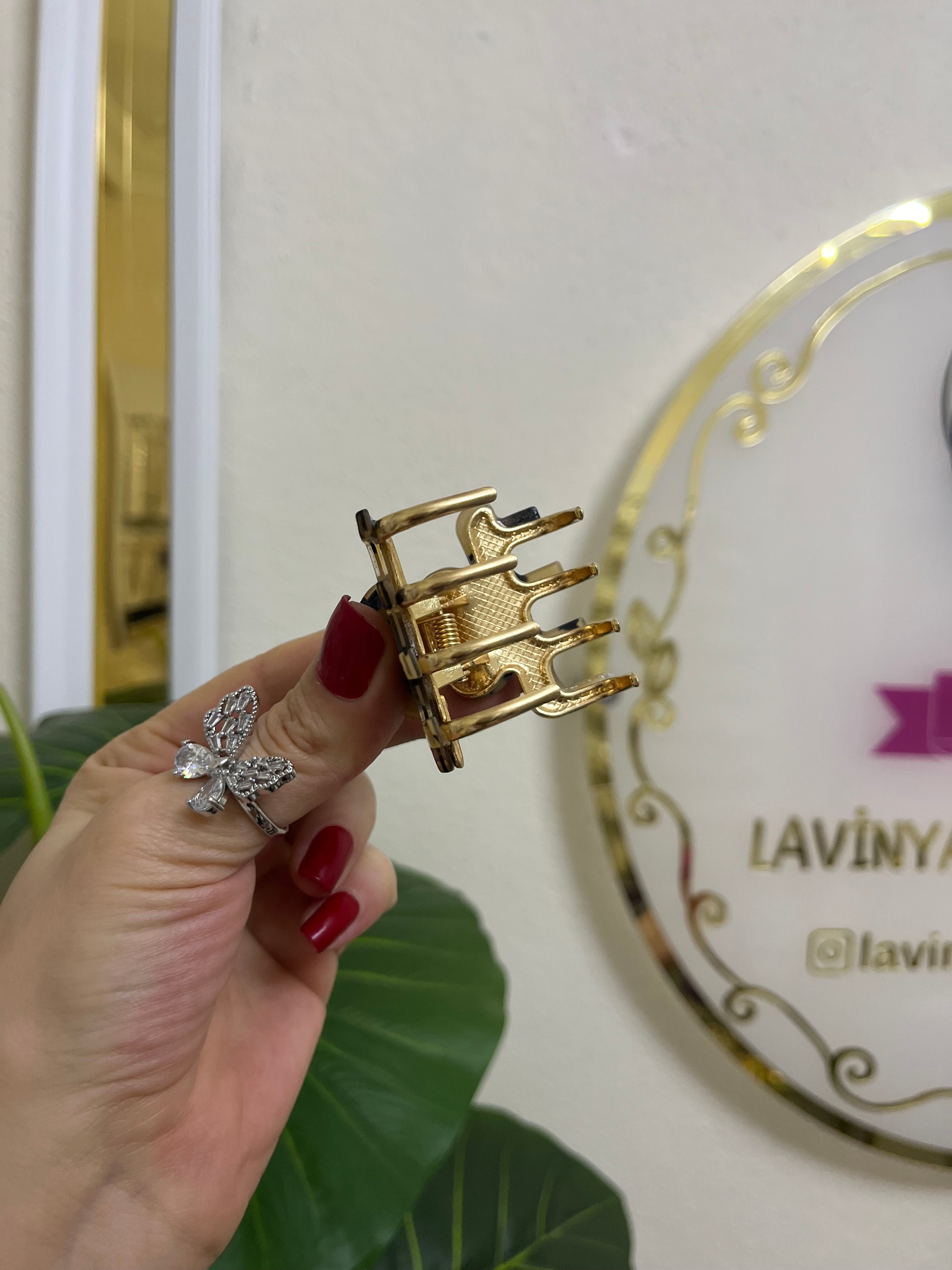Premium leopar metal toka-LAVİNYA
