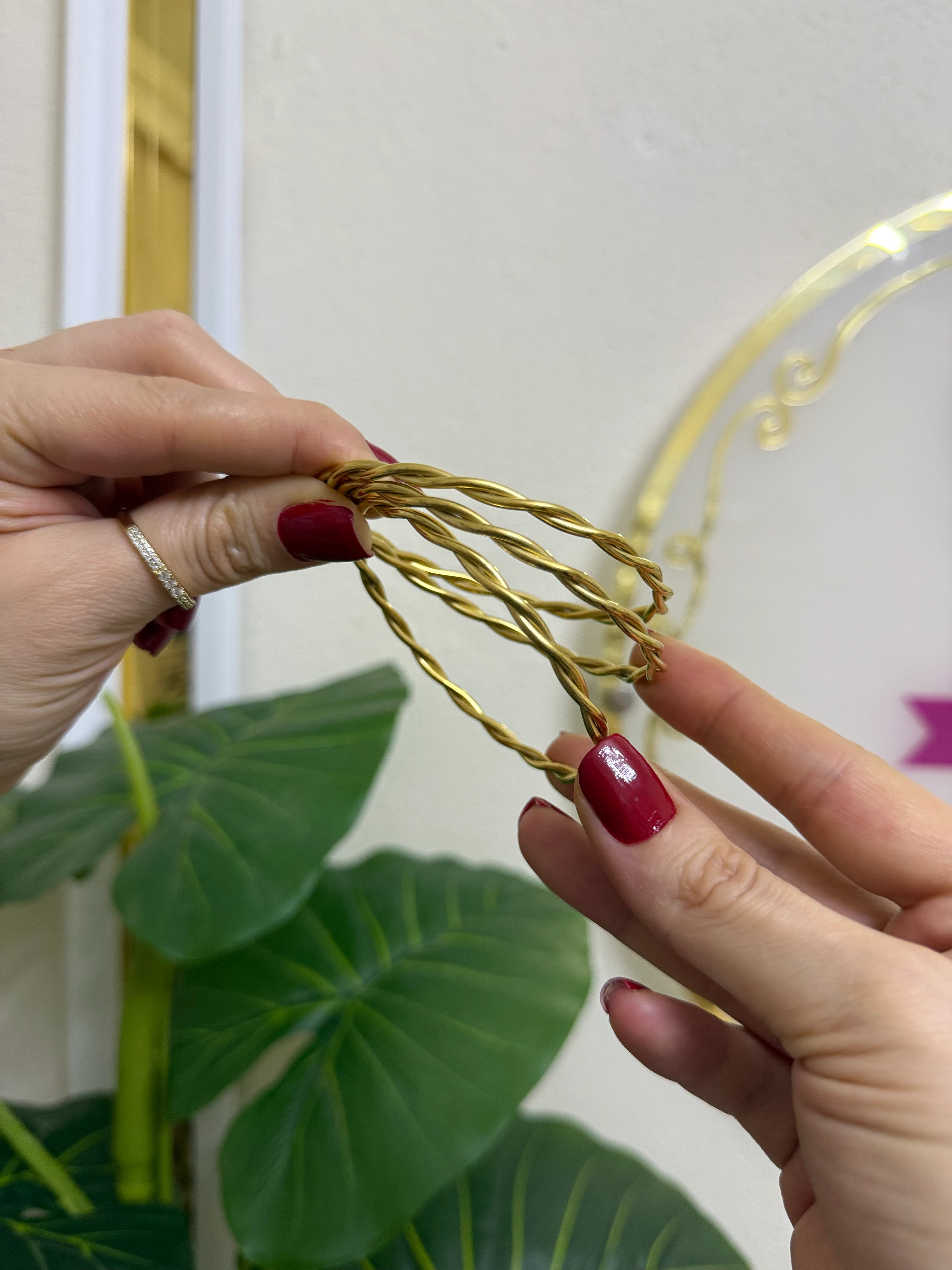 Çelik ikili kalın burma bilezik 3 adet 7.0cm-LAVİNYA