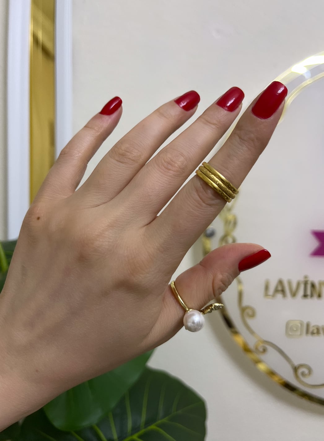 22k özel seri üçlü yüzük-LAVİNYA