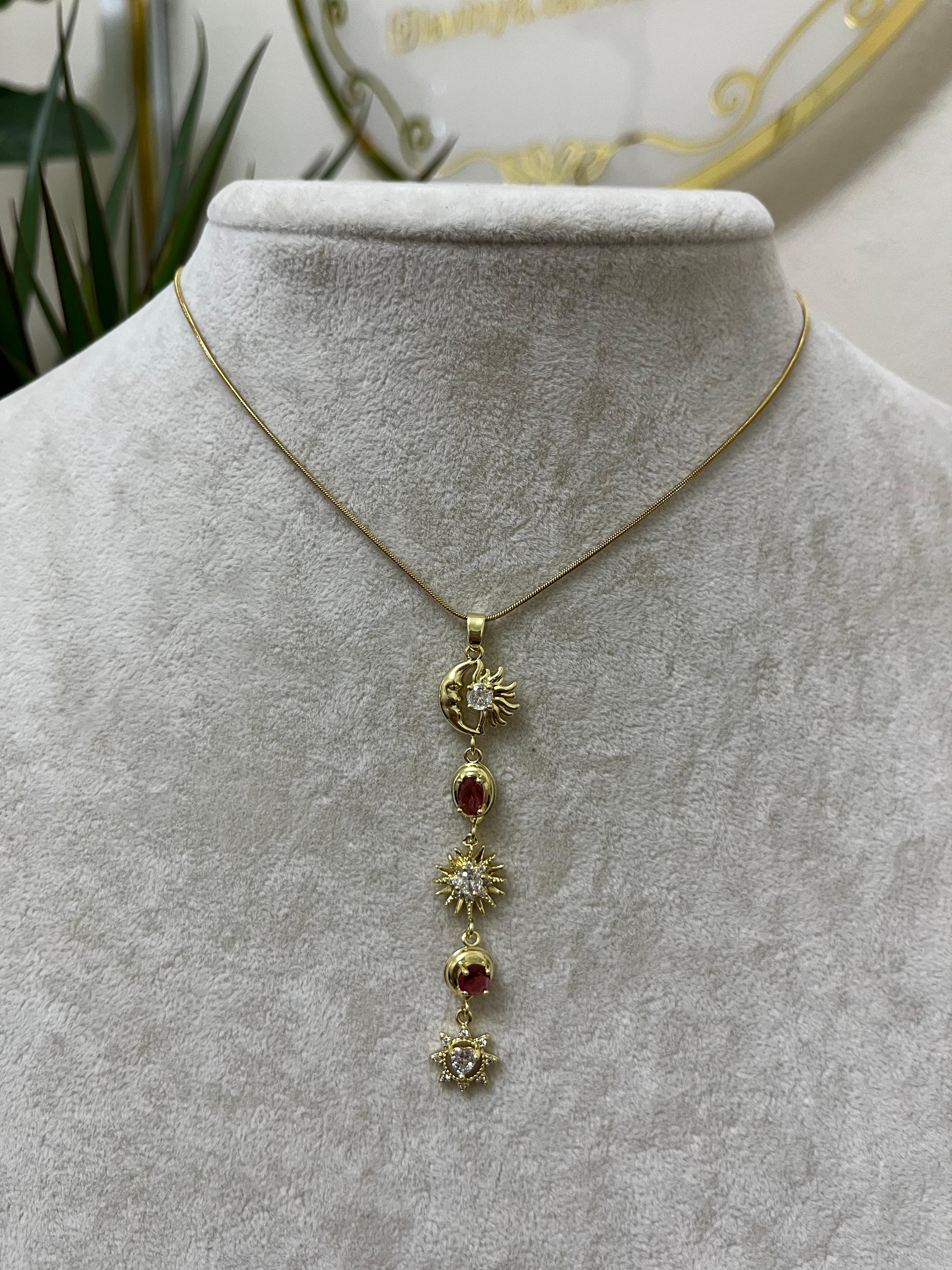 14k özel seri Y kolye-LAVİNYA