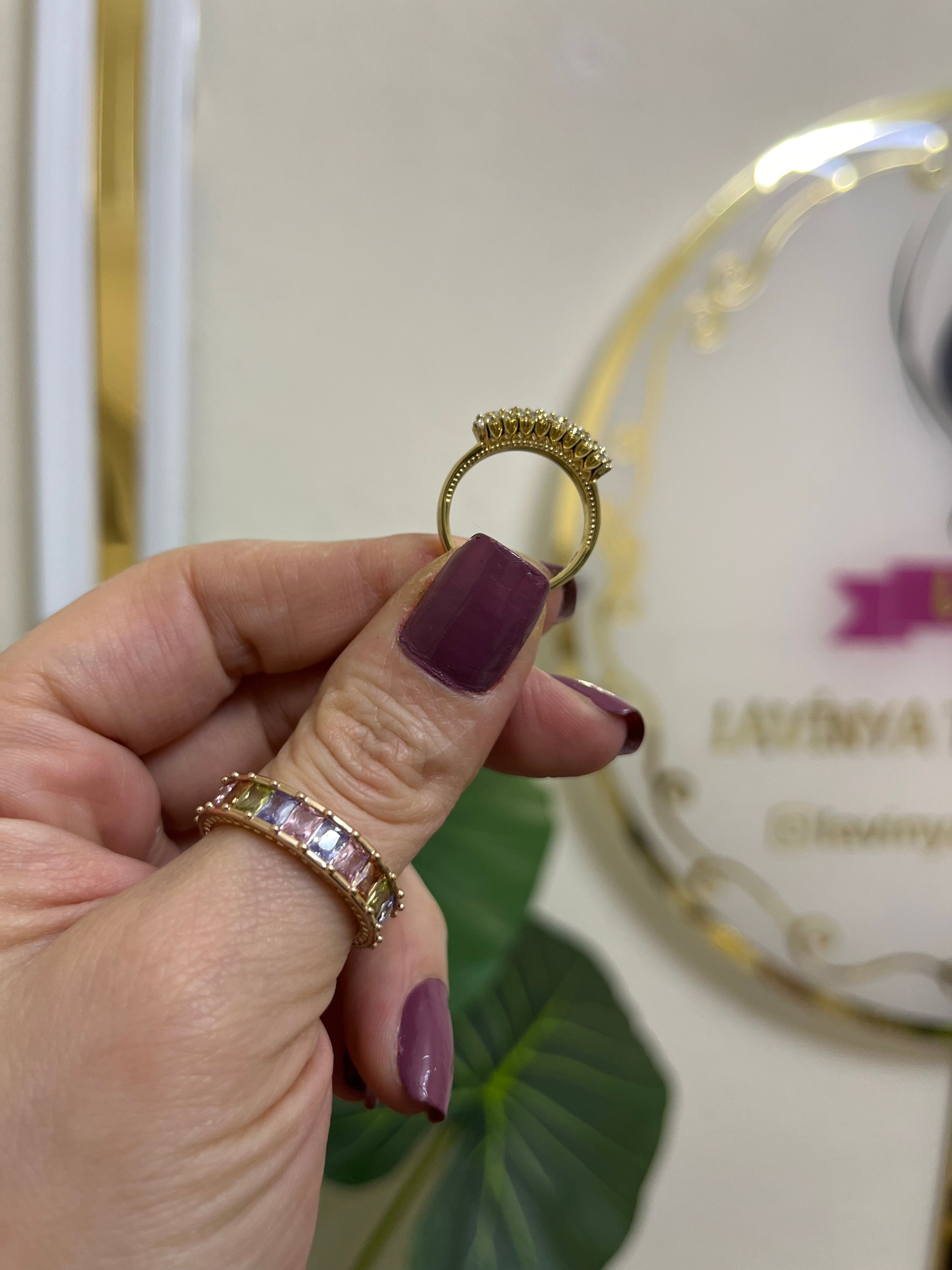 14k özel seri taşlı yüzük-LAVİNYA
