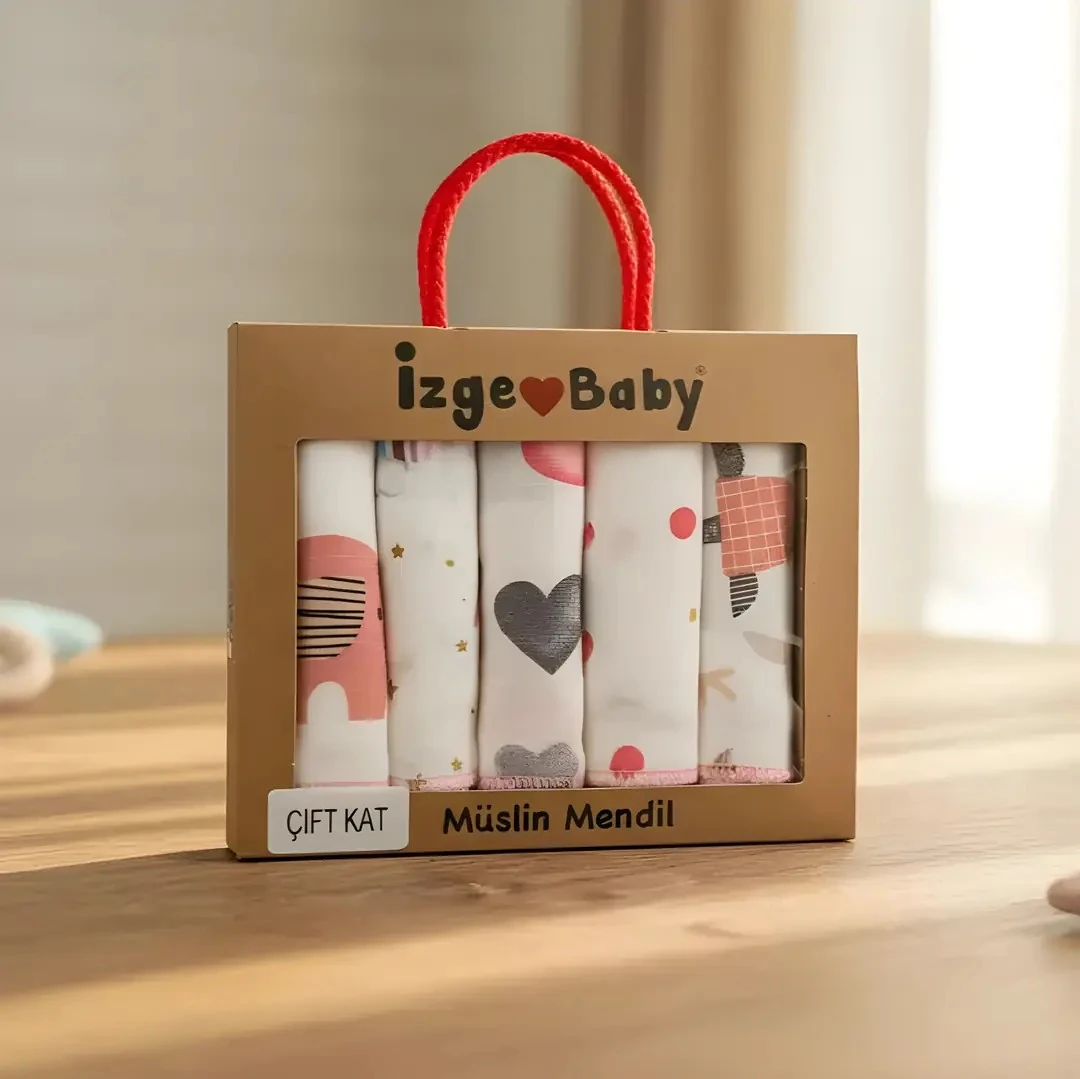 Desenli Müslin Bebek Mendili