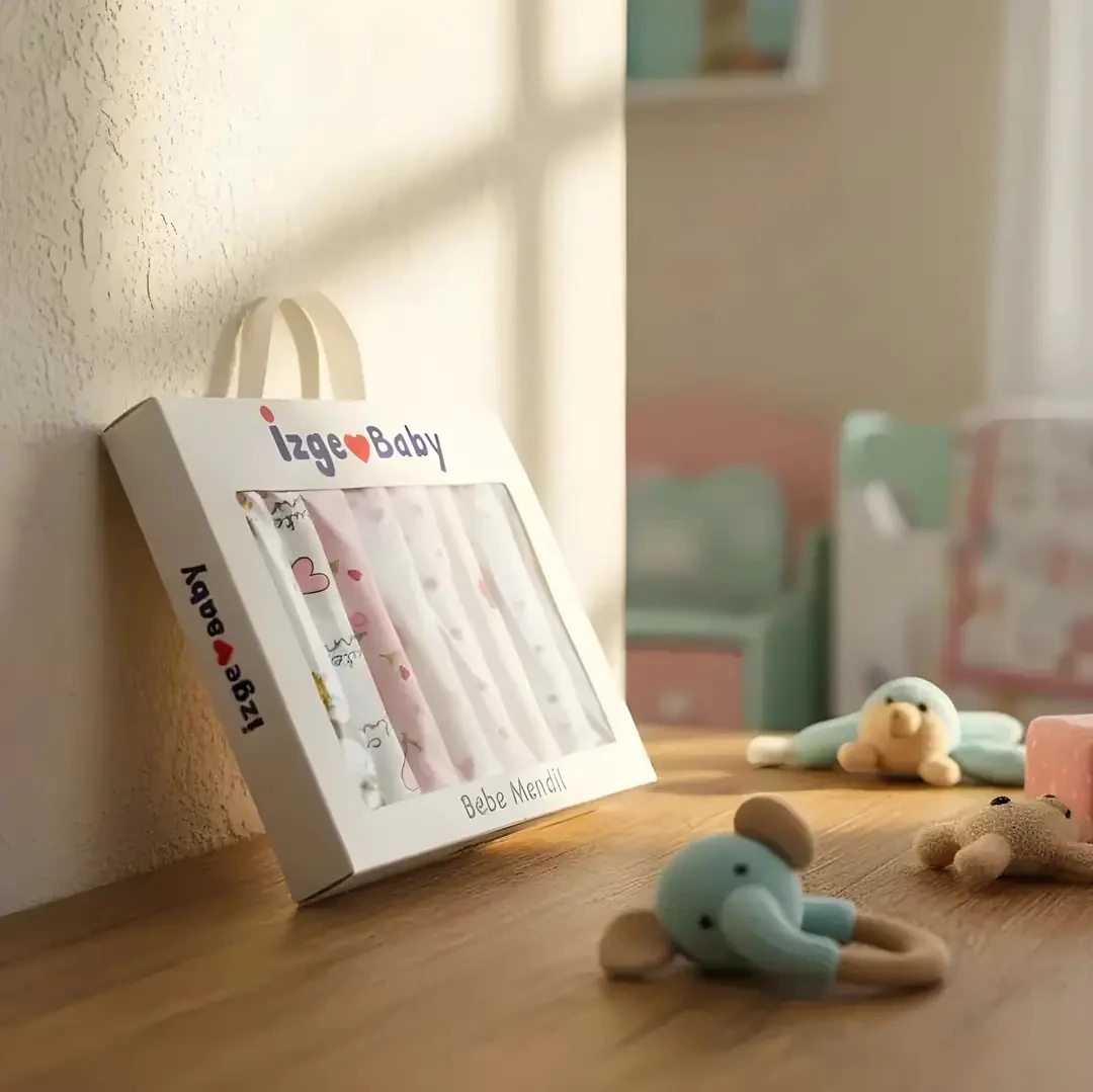 Desenli Müslin Bebek Mendili