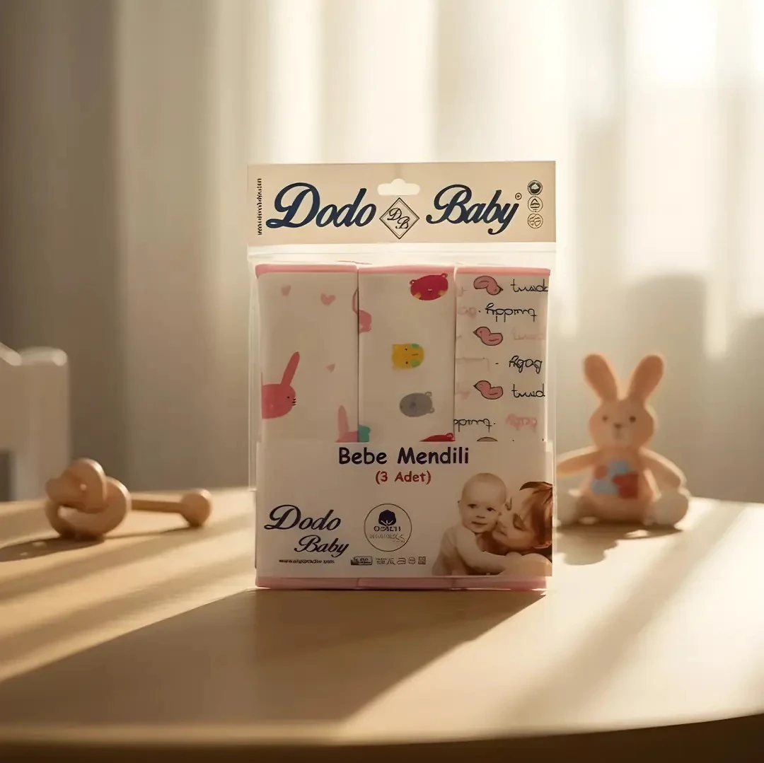 Desenli Müslin Bebek Mendili