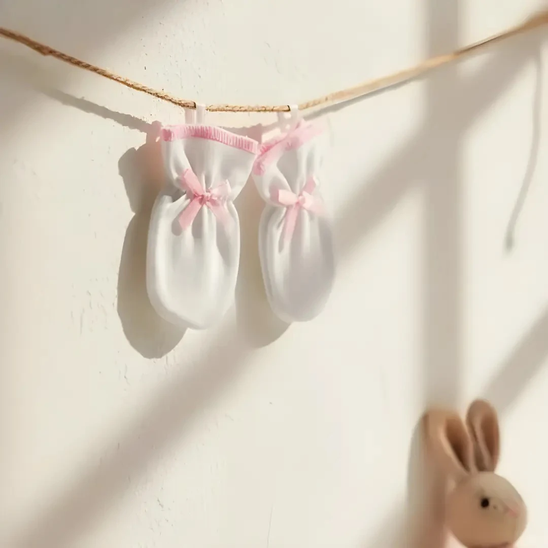 Fiyonklu Pamuk Bebek Eldiveni