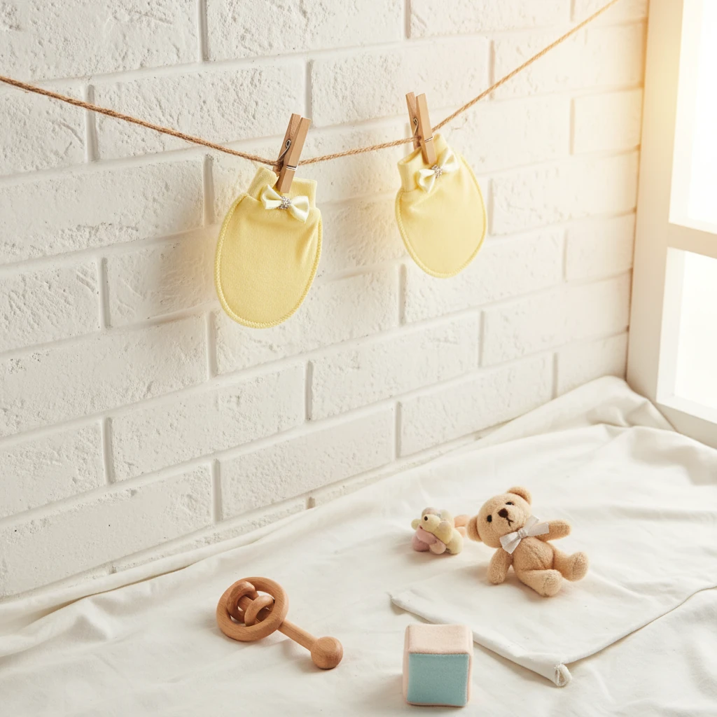 Fiyonklu Pamuk Bebek Eldiveni