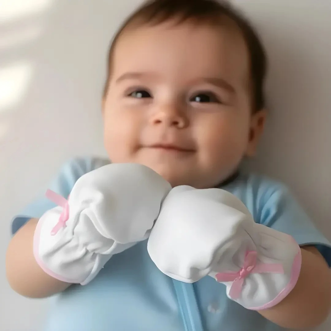 Fiyonklu Pamuk Bebek Eldiveni