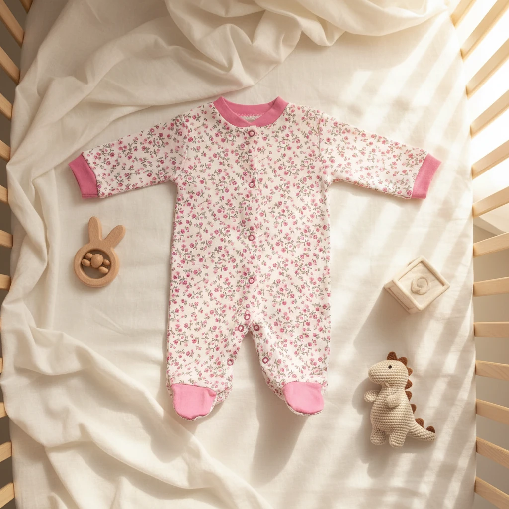 Organik Pamuk Bebek Tulum - Pembe