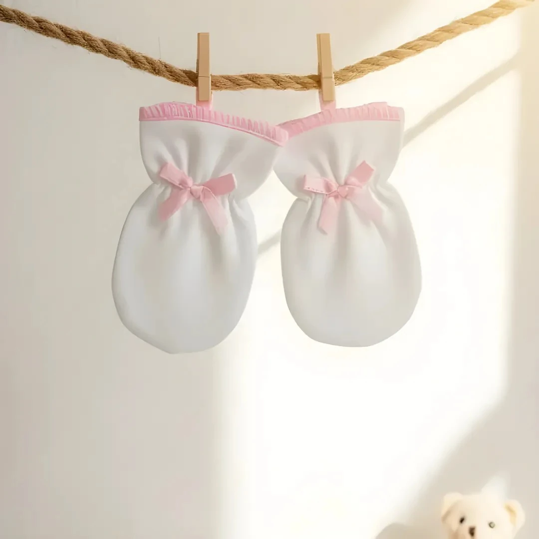 Fiyonklu Pamuk Bebek Eldiveni