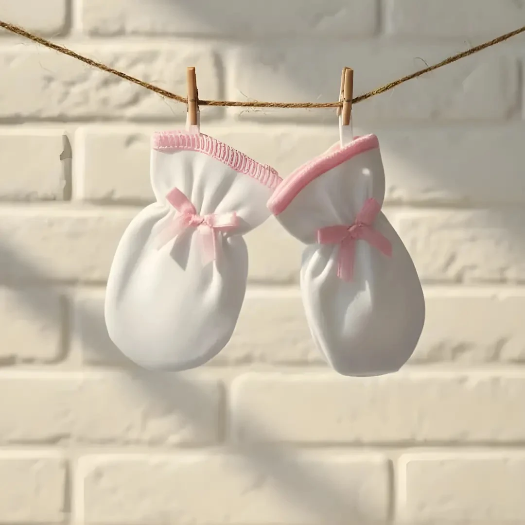 Fiyonklu Pamuk Bebek Eldiveni