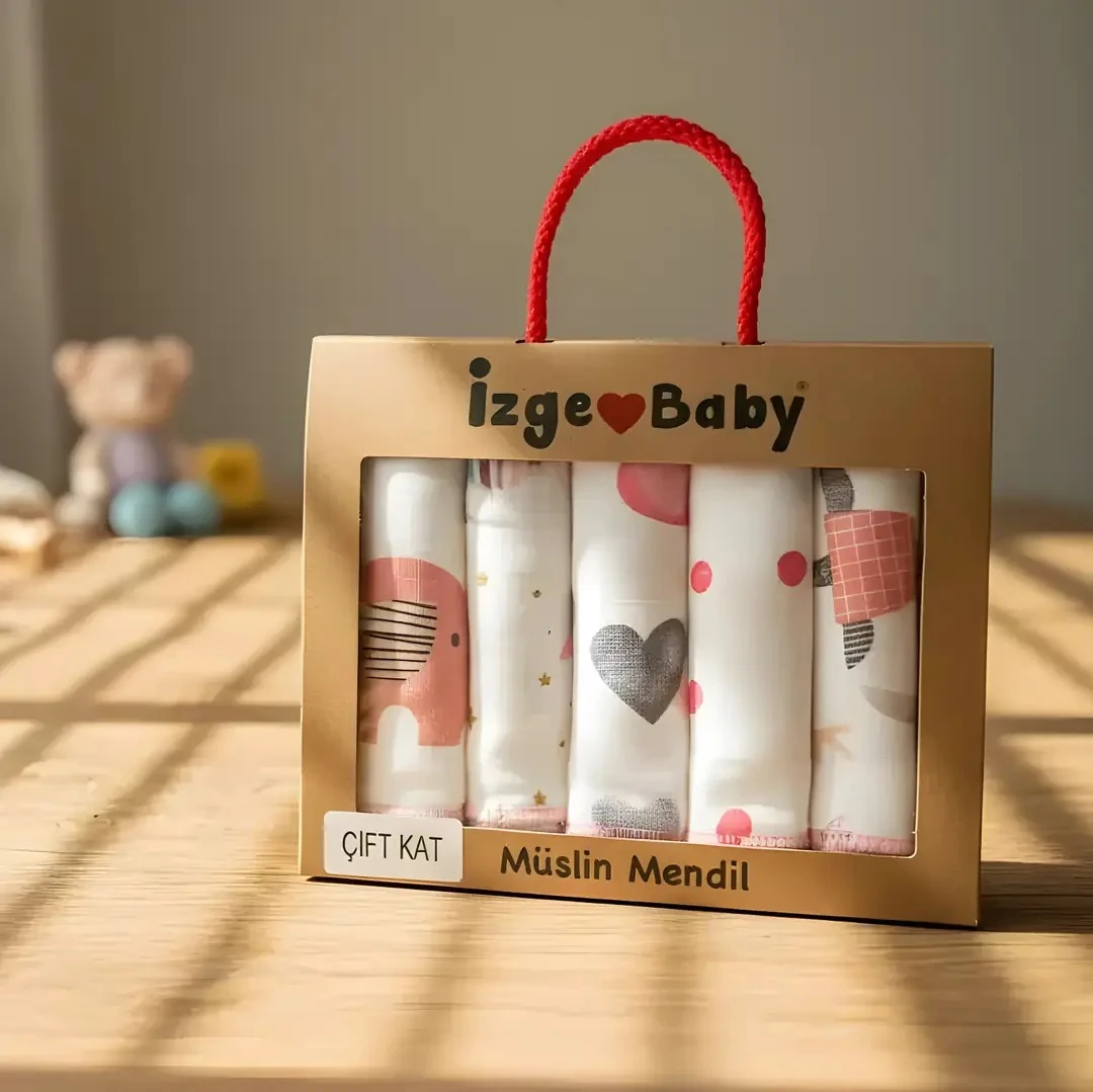 Desenli Müslin Bebek Mendili