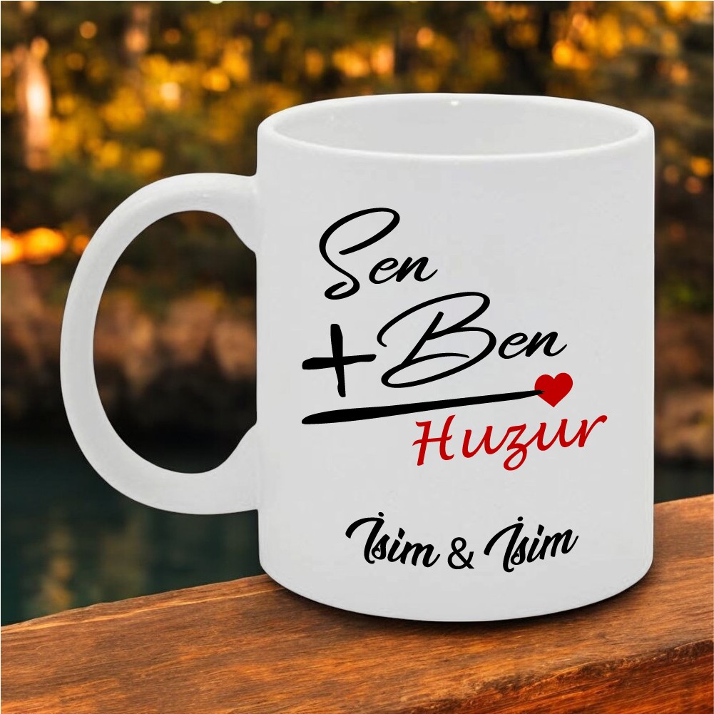 Sen Ben Huzur Tasarımlı Kupa Bardak