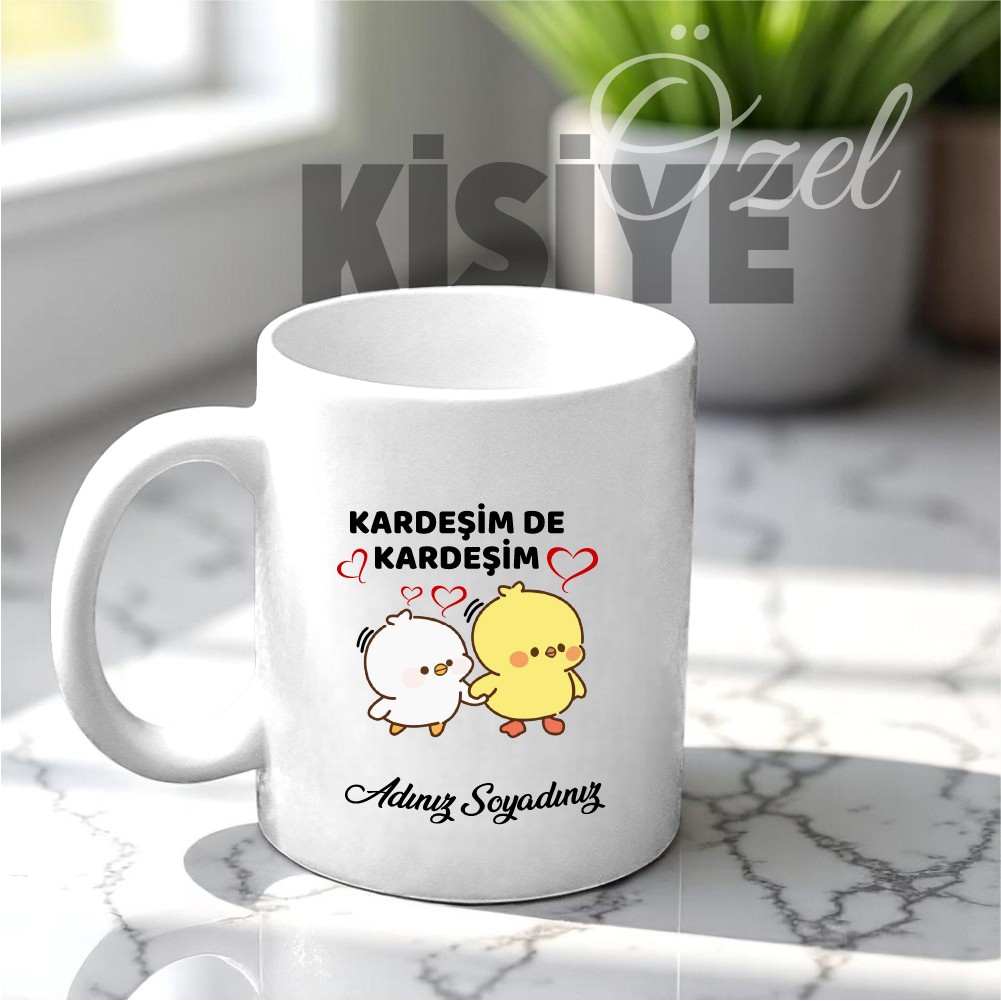 Kardeşim de Kardeşim Tasarımlı Kupa Bardak