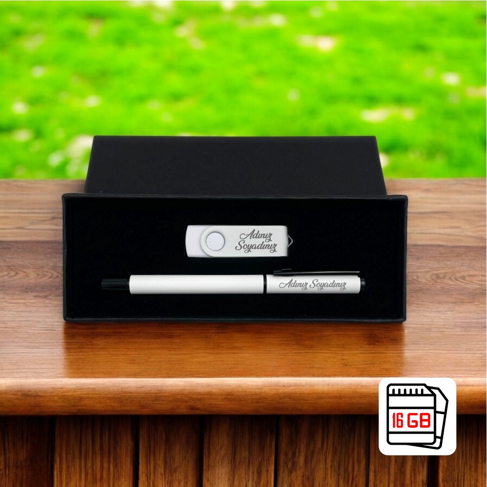 9210 16GB USB ve Kalem Seti - Beyaz