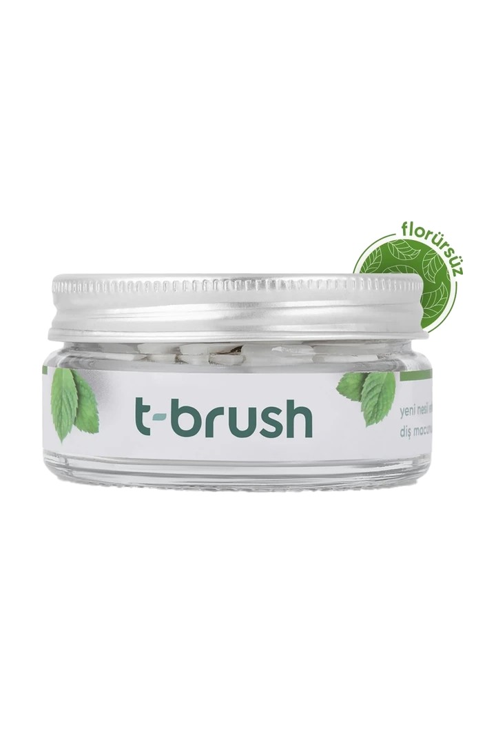 T-Brush - Nane Aromalı Diş Macunu Tableti-Florürsüz