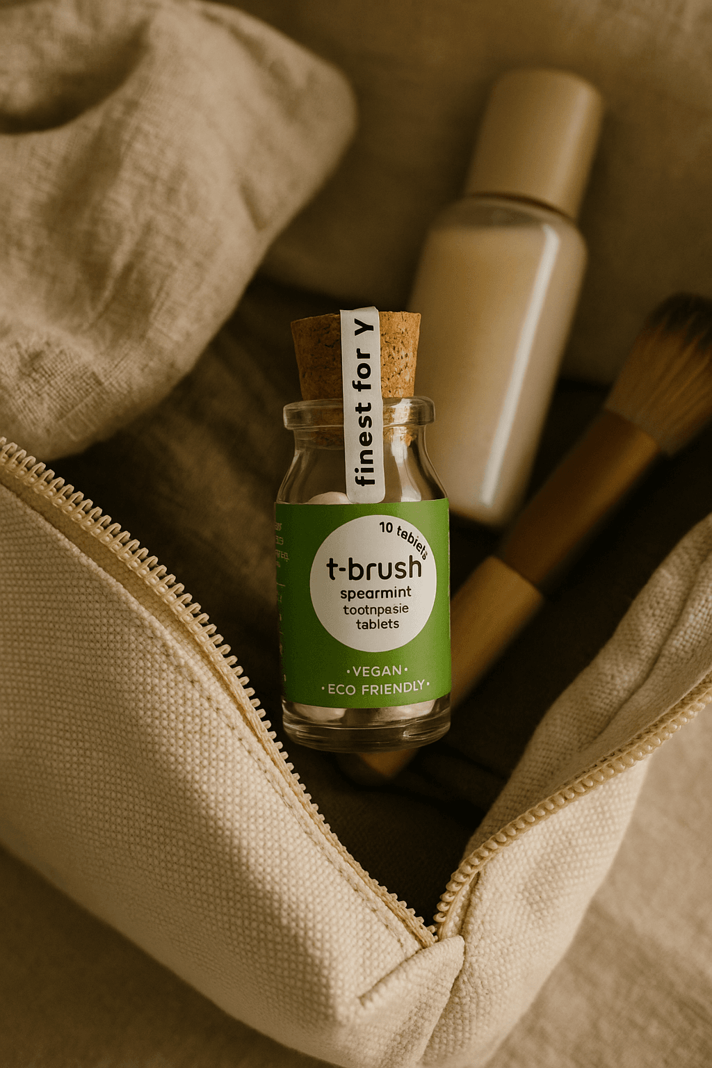 T-Brush Florürsüz Diş Macunu Tableti – Nane Aromalı | 10’lu Flakon