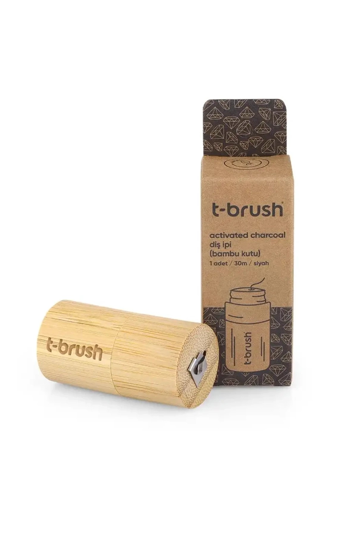 T-Brush - Activated Charcoal Bambu Kutu Diş İpi