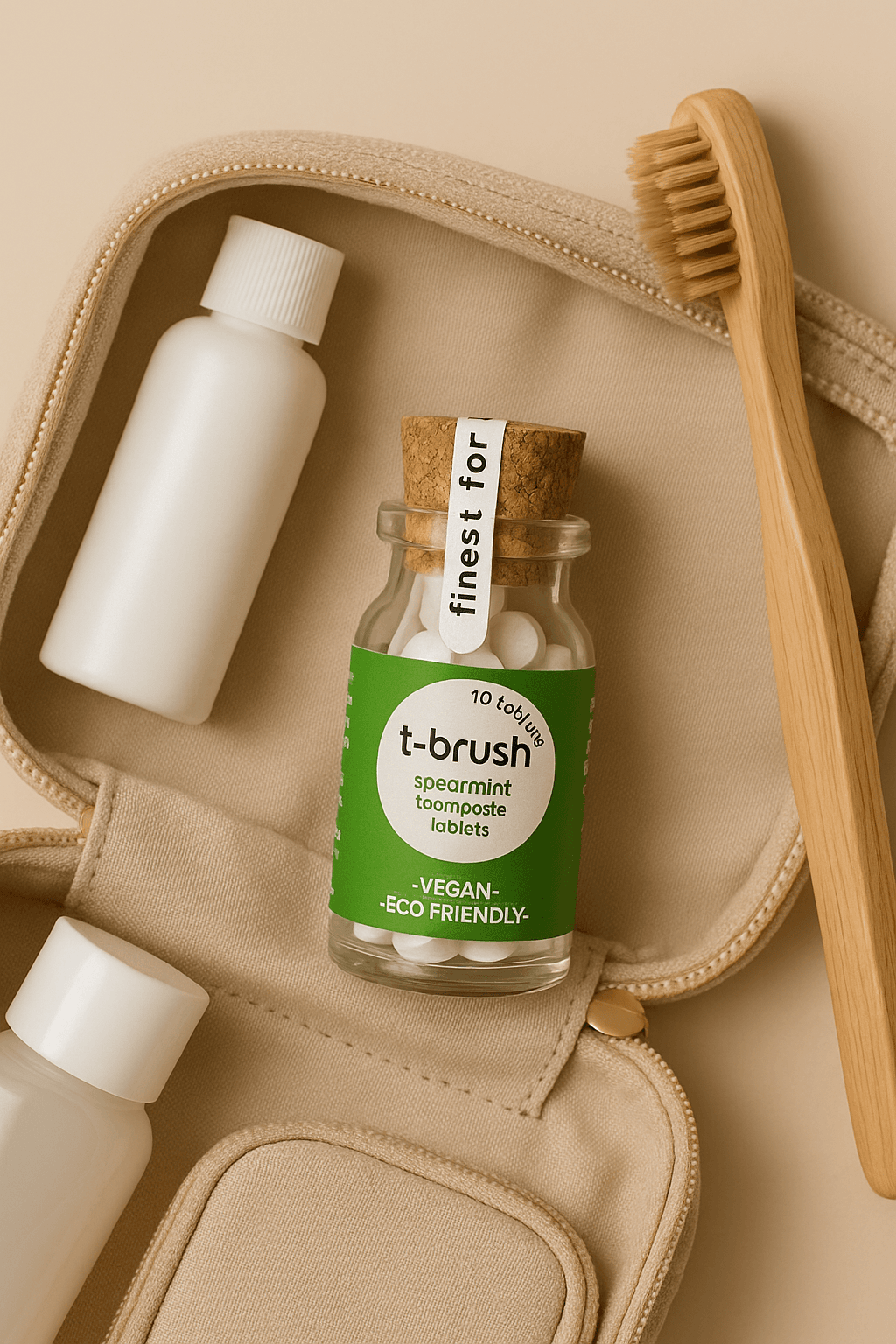 T-Brush Florürsüz Diş Macunu Tableti – Nane Aromalı | 10’lu Flakon