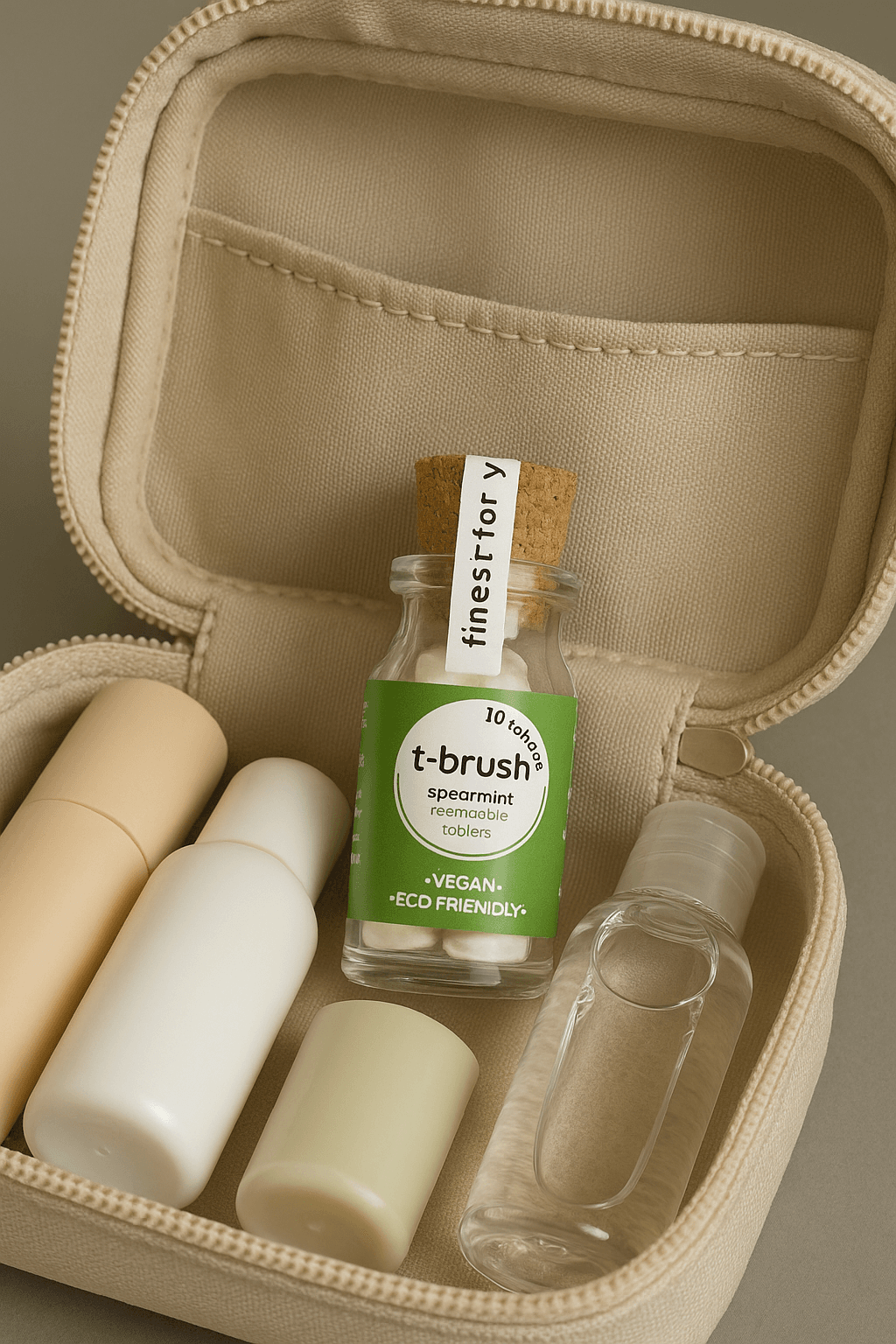 T-Brush Florürsüz Diş Macunu Tableti – Nane Aromalı | 10’lu Flakon