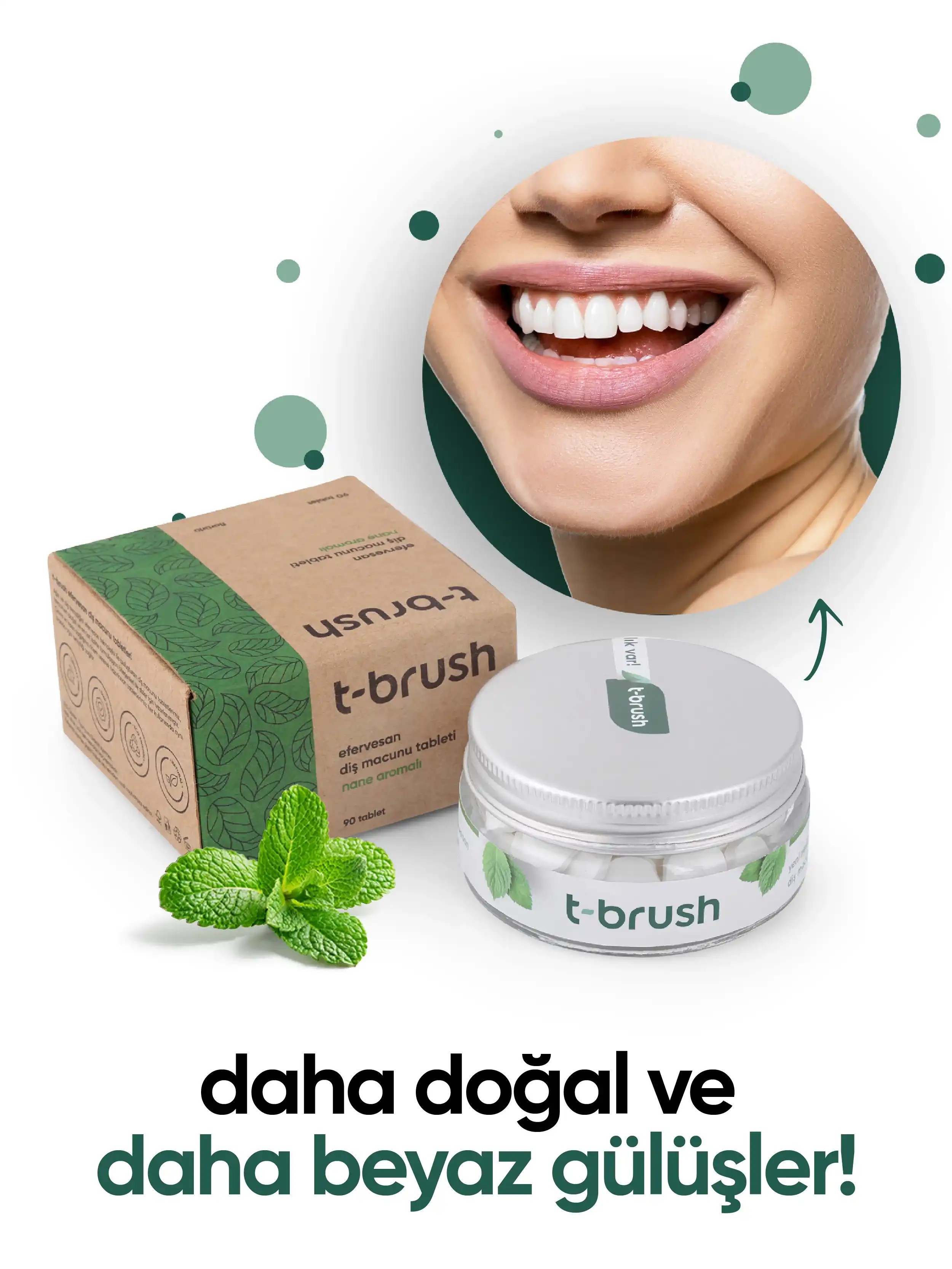 T-Brush Nane Aromalı Diş Macunu Tableti-Florürsüz.
