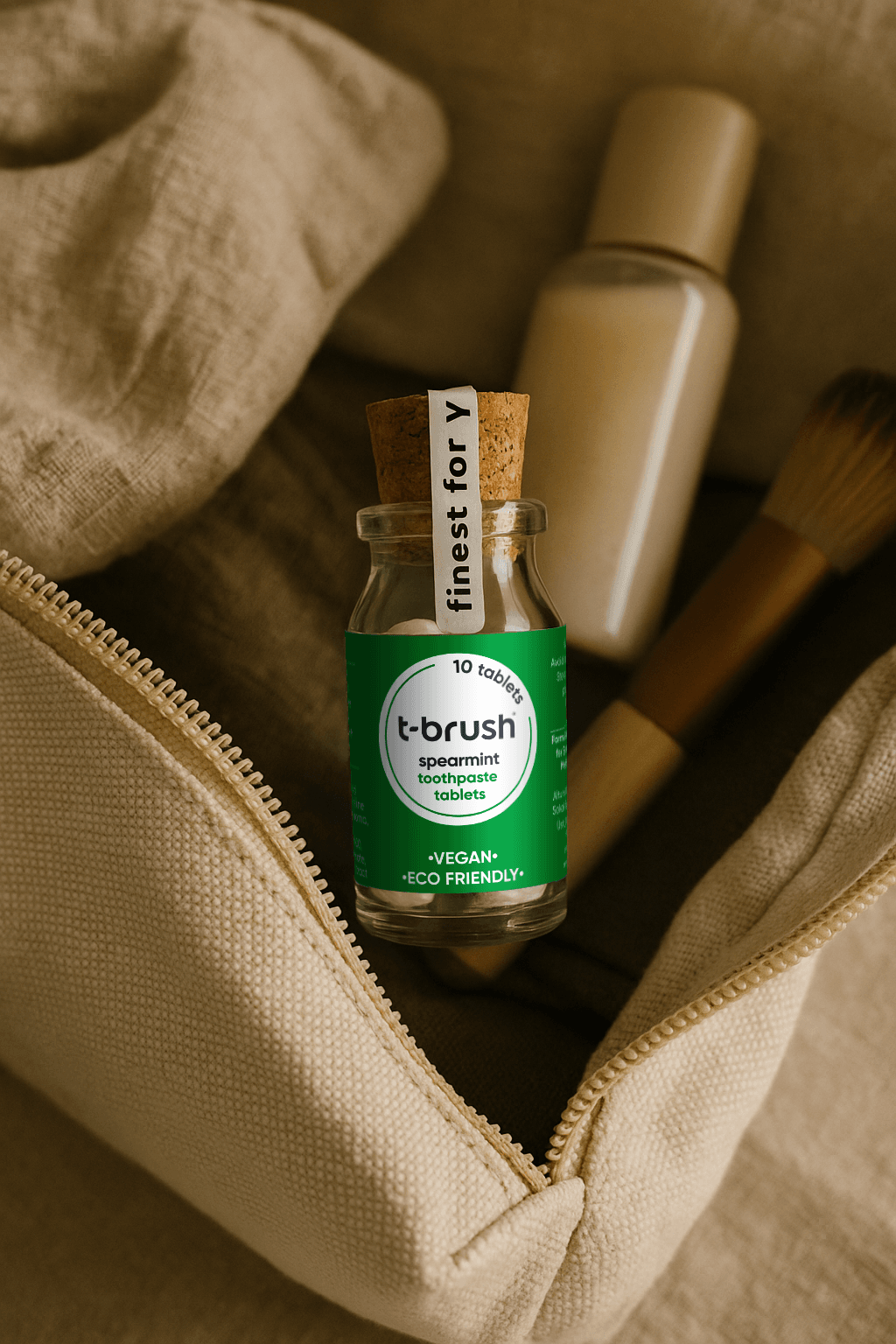 T-Brush Florürsüz Diş Macunu Tableti – Nane Aromalı | 10’lu Flakon