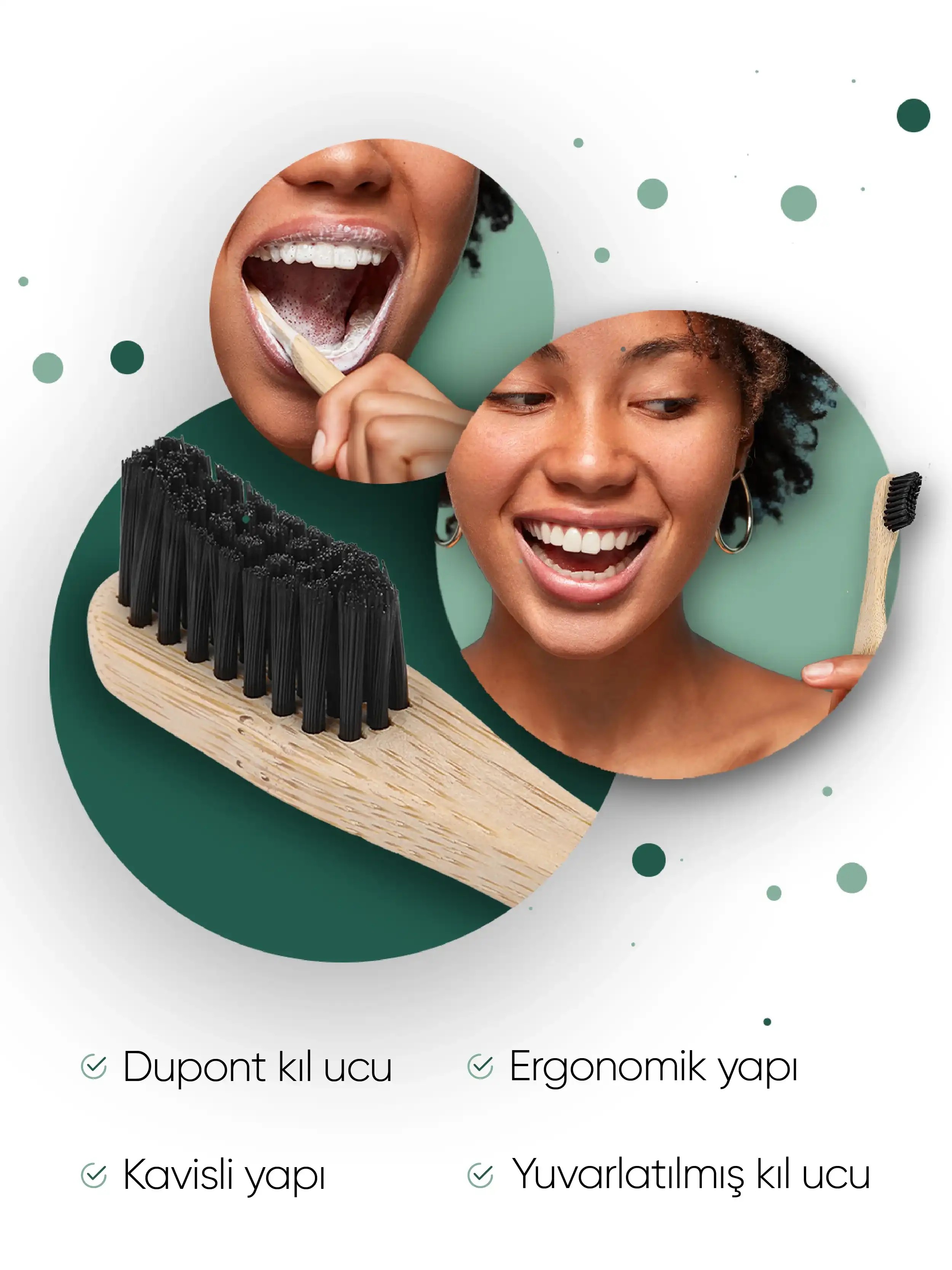 T-Brush Bambu Diş Fırçası - Koyu Gri