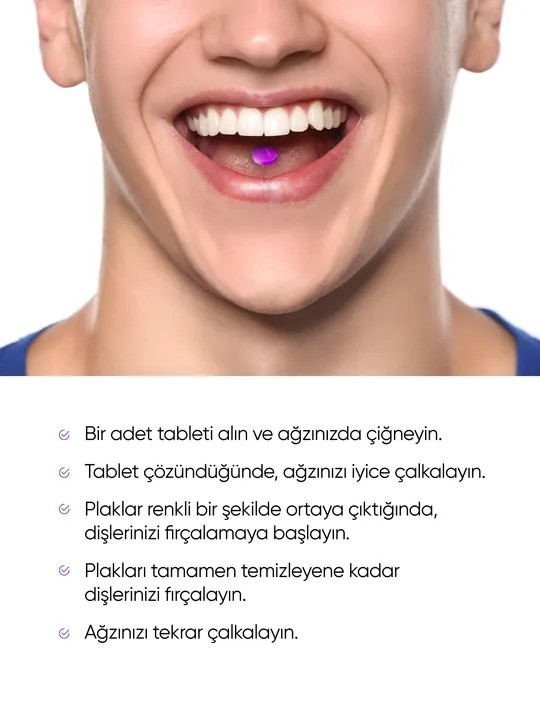 T-Brush - Plak Tespit Edici Tablet - 25 Tablet - 10'lu Paket