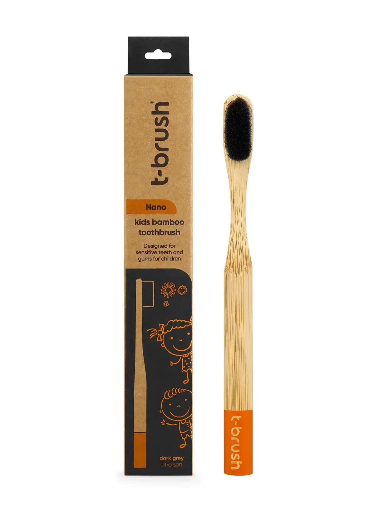 T-Brush Nano Çocuk Diş Fırçası Siyah Renk- Ultra Soft