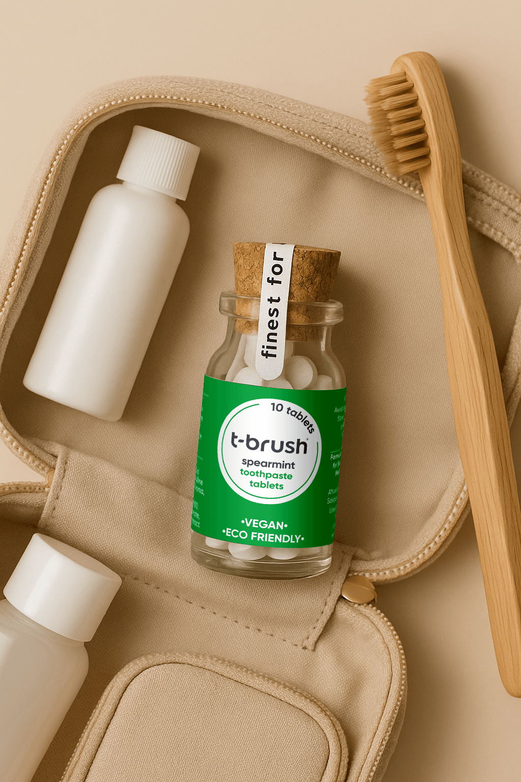 T-Brush Florürsüz Diş Macunu Tableti – Nane Aromalı | 10’lu Flakon