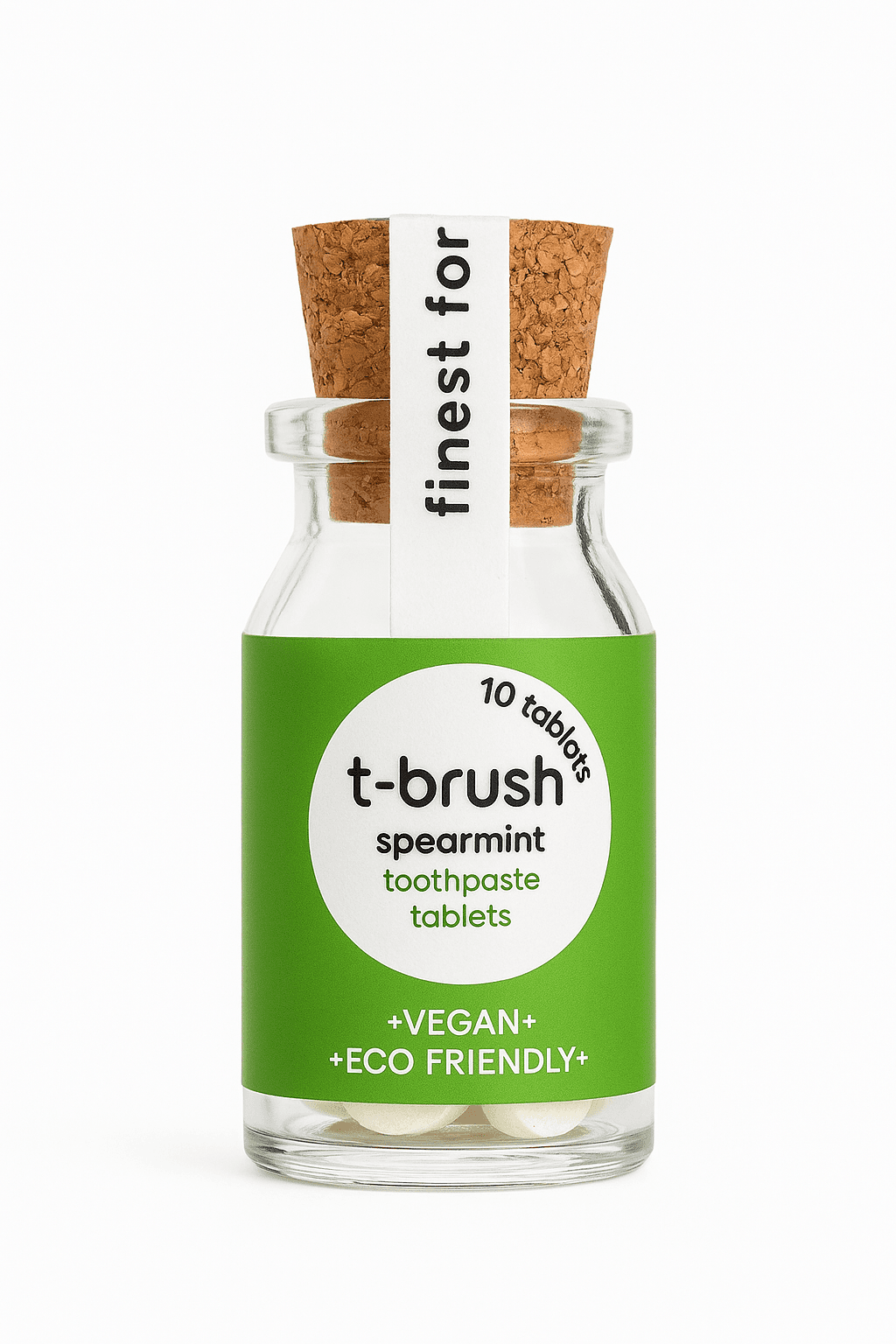 T-Brush Florürsüz Diş Macunu Tableti – Nane Aromalı | 10’lu Flakon