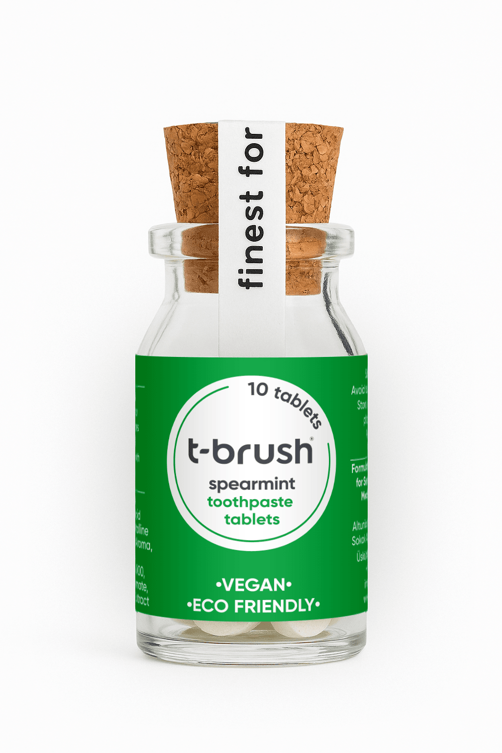 T-Brush Florürsüz Diş Macunu Tableti – Nane Aromalı | 10’lu Flakon