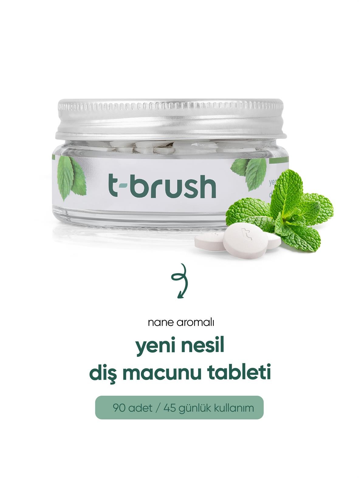 Nane Aromalı Diş Macunu Tableti-Florürlü