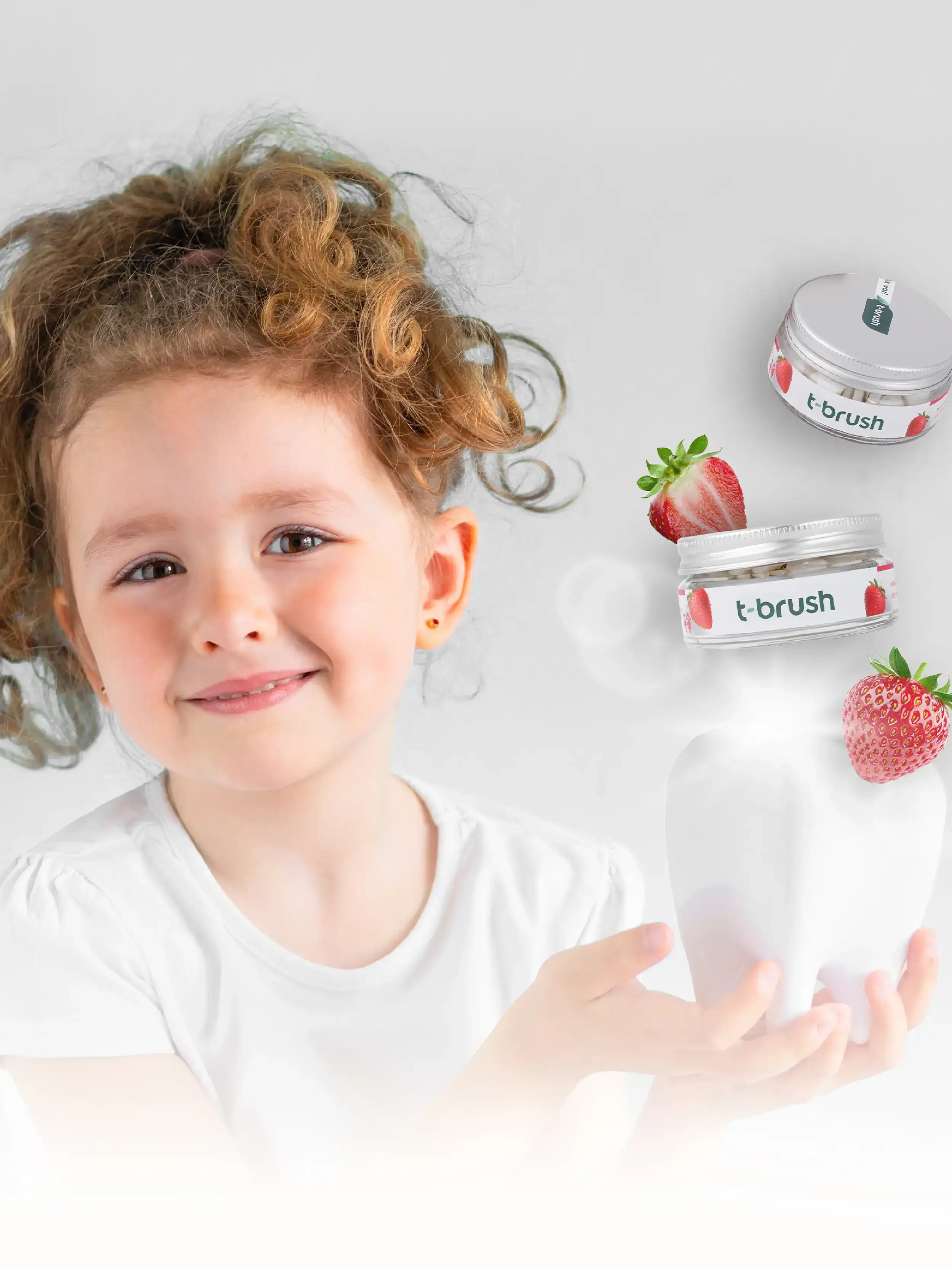 Çilek Aromalı Florürsüz Diş Macunu Tableti | T-brush