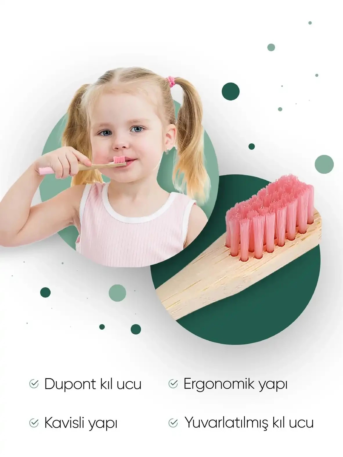 T-Brush - Bambu Çocuk Diş Fırçası-Pembe ve Çocuk Diş Fırçası Kutusu / Krem Rengi