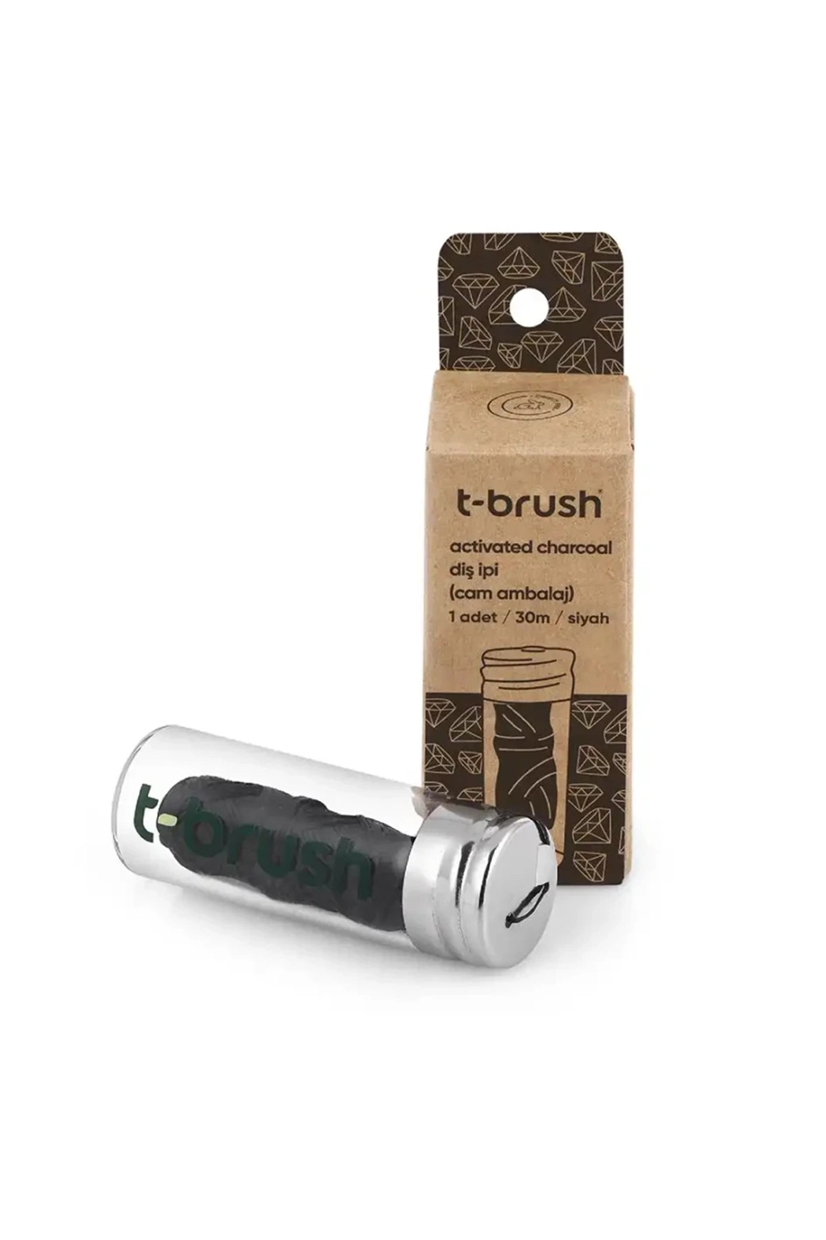 T-Brush - Activated Charcoal Cam Şişe Diş İpi