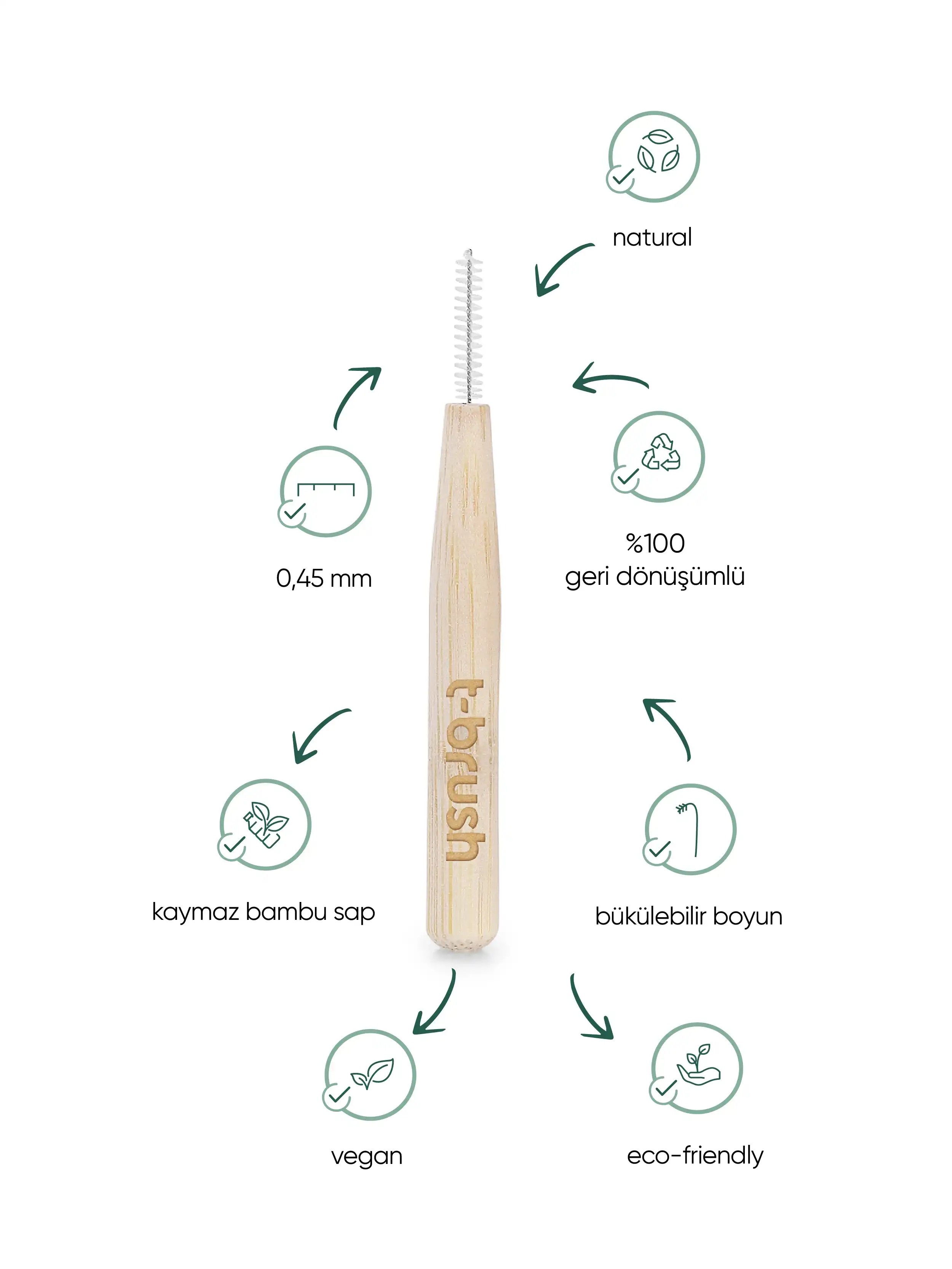 T-Brush Bambu Arayüz Fırçası (6 adet)
