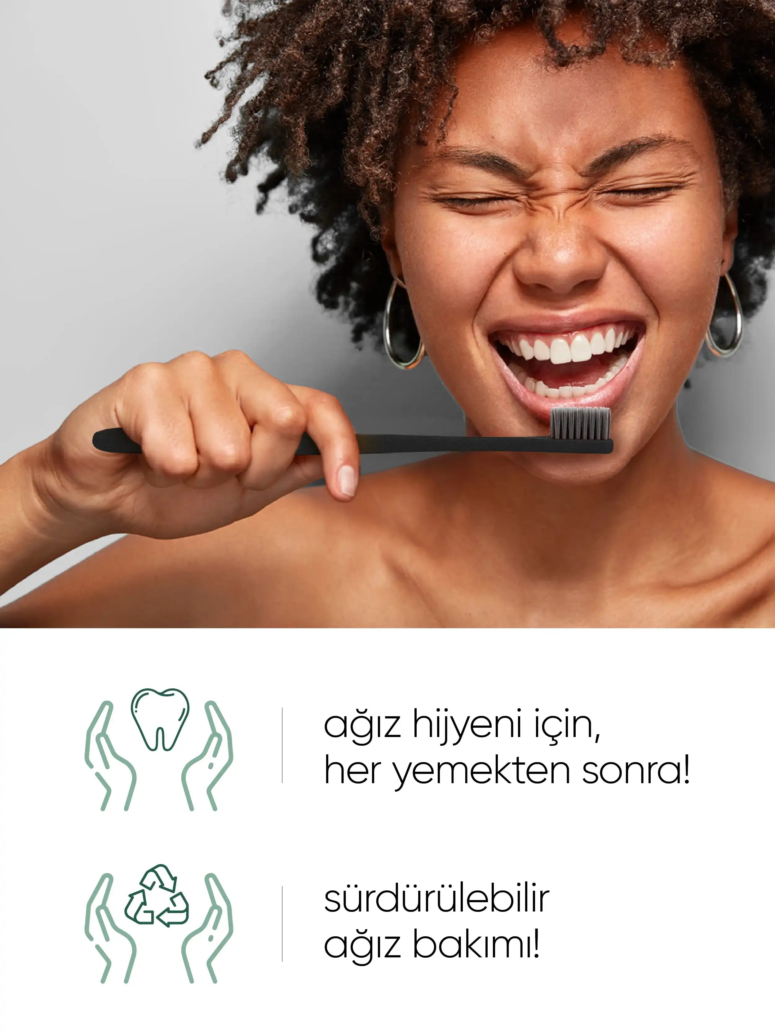 T-Brush Bioçözünür Diş Fırçası – Siyah Renk – Orta Sert