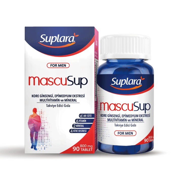 Suplara For Men Kore Ginsengi, Epimedyum Ekstresi, Multivitamin ve Mineral Takviye Edici Gıda