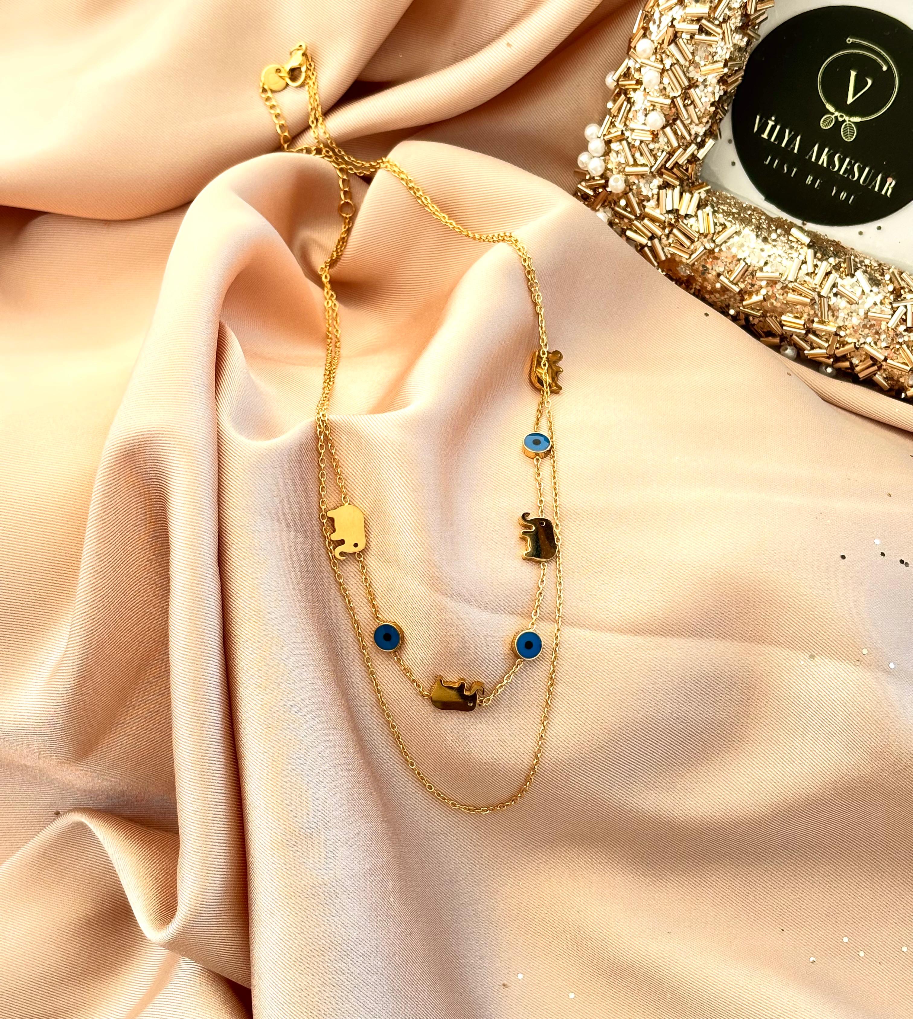 Nazar Boncuk Fil Kolye