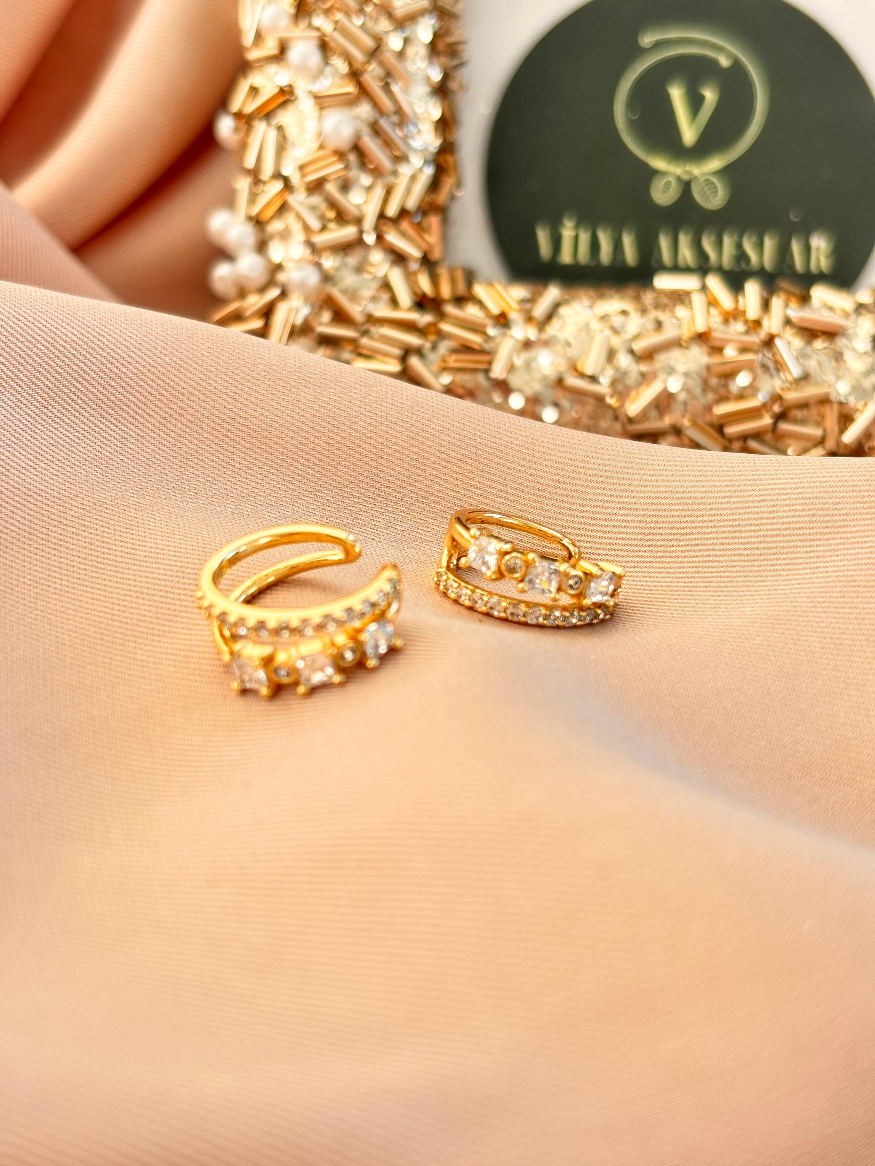 Taşlı Kıkırdak Küpe