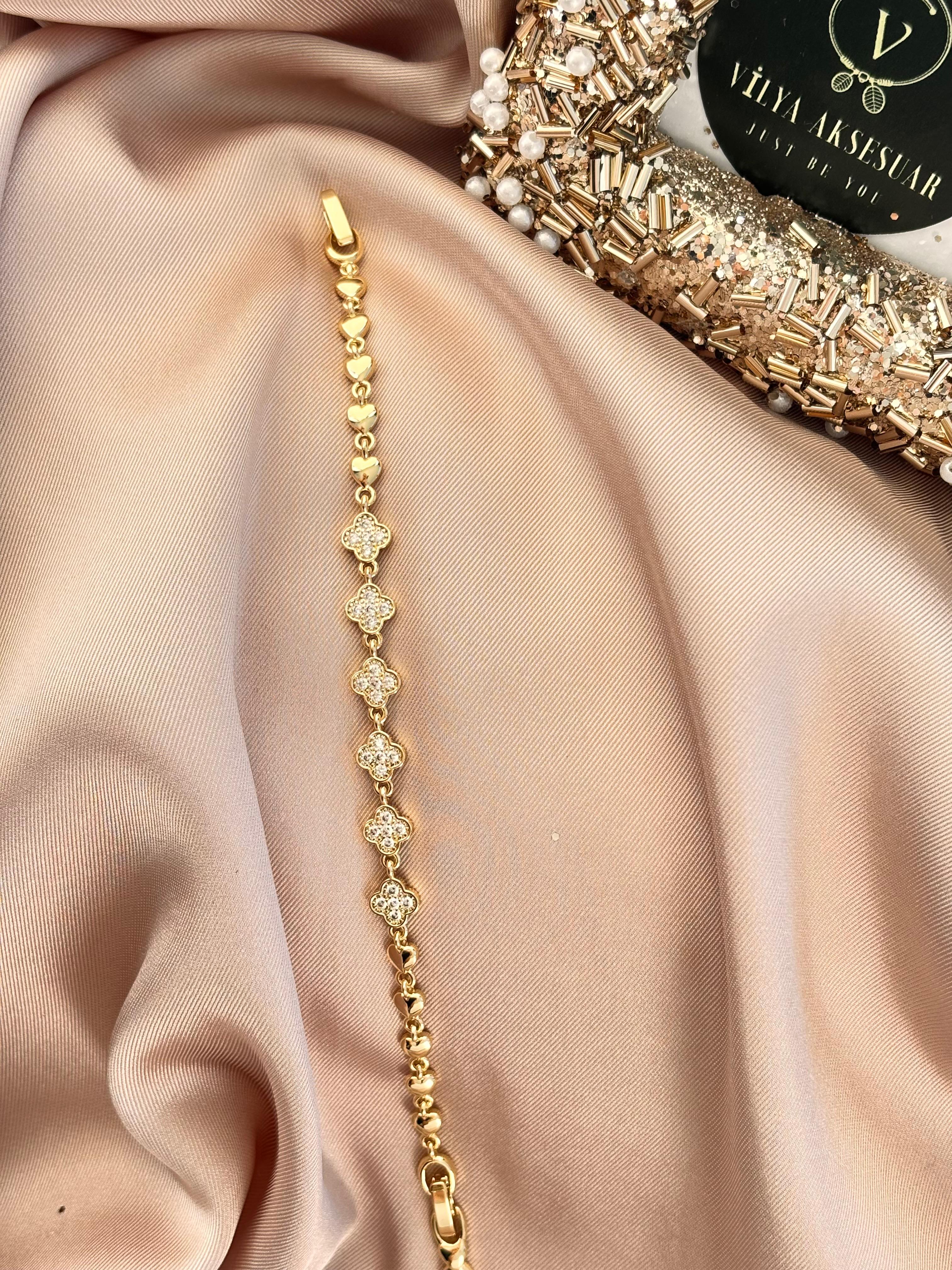 Altın Sarısı Yonca Bileklik