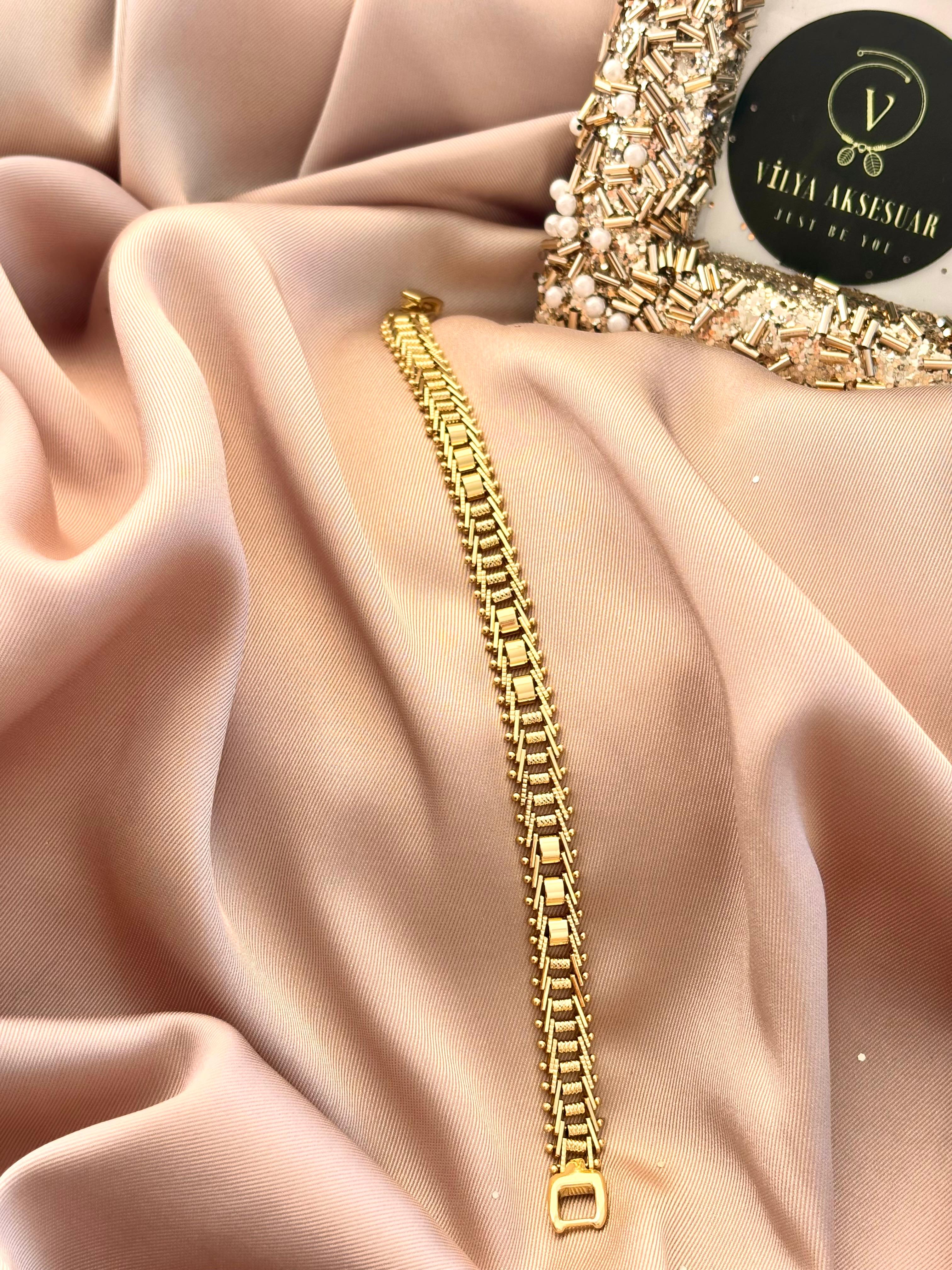 Altın Sarısı Çelik Bileklik