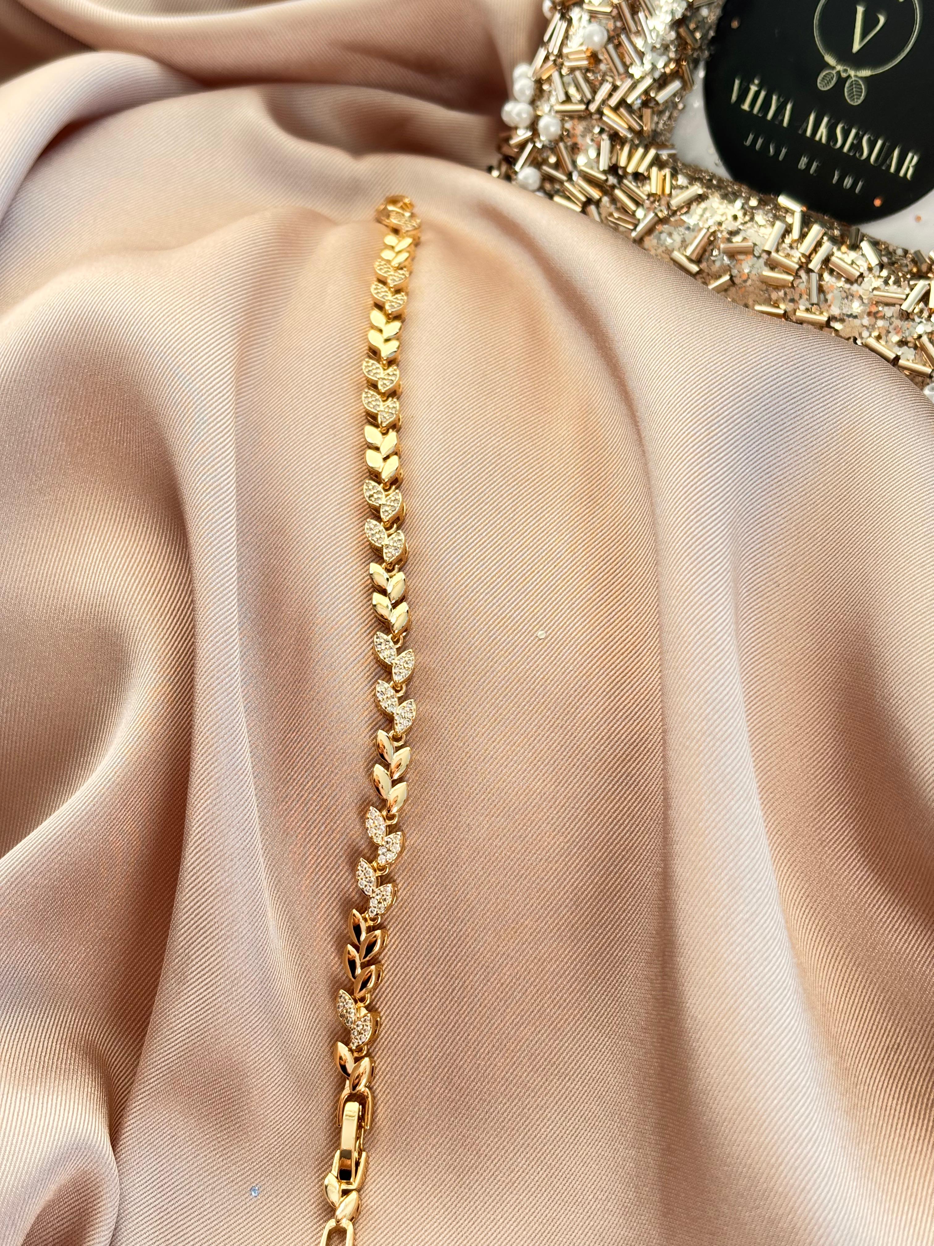 Yaprak Altın Bileklik