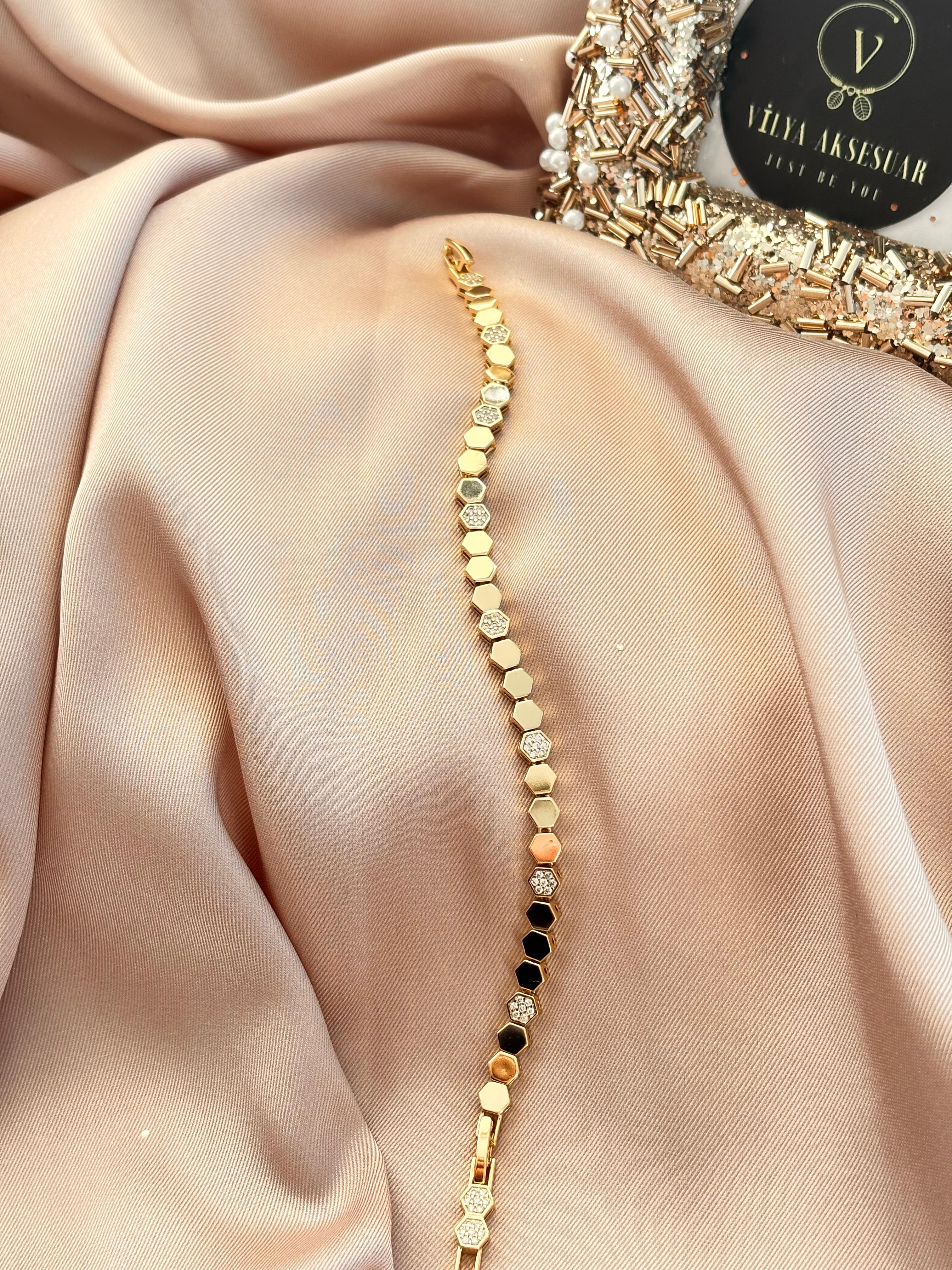 Petek Altın Sarısı Bileklik