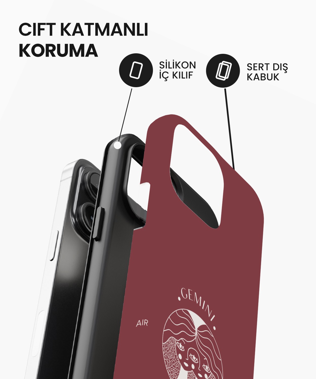 Gemini Tres iPhone Telefon Kılıfı