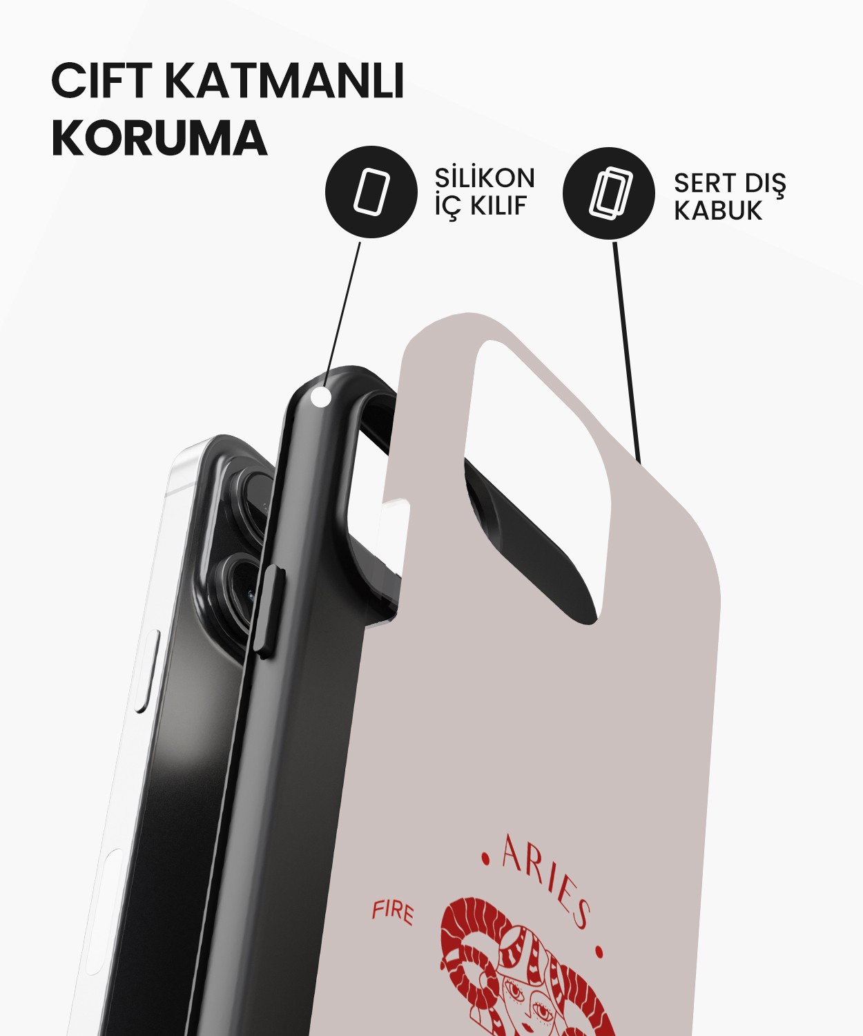 Aries Tres iPhone Telefon Kılıfı
