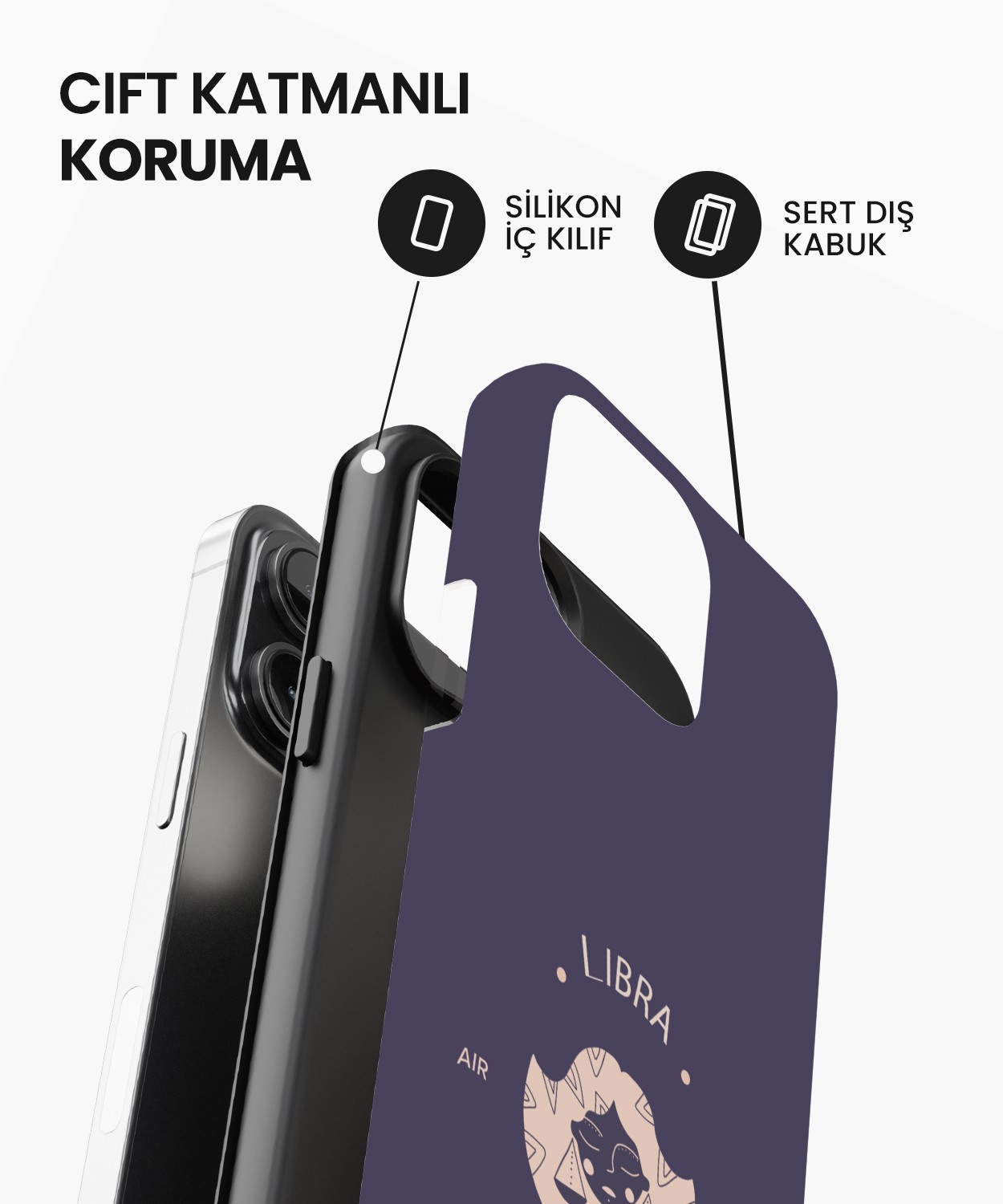 Libra Tres iPhone Telefon Kılıfı