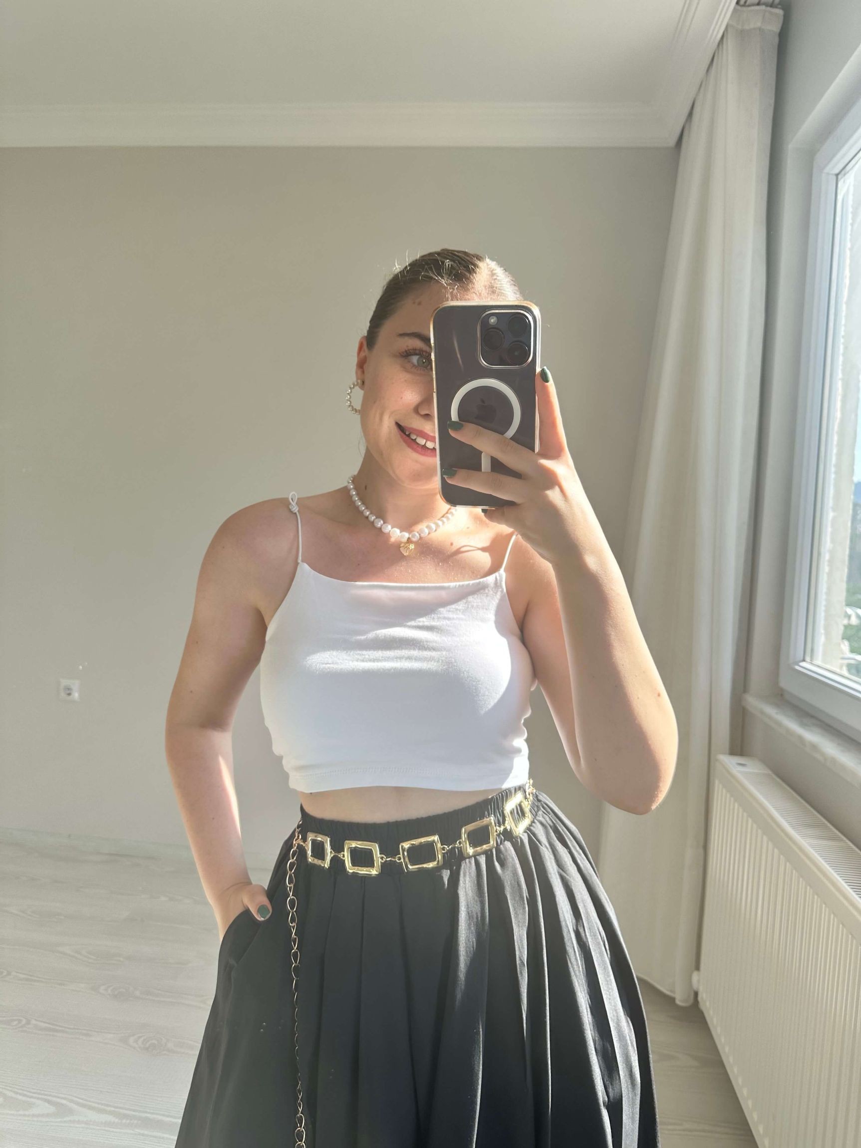 Kare Gold Zincirli Kemer