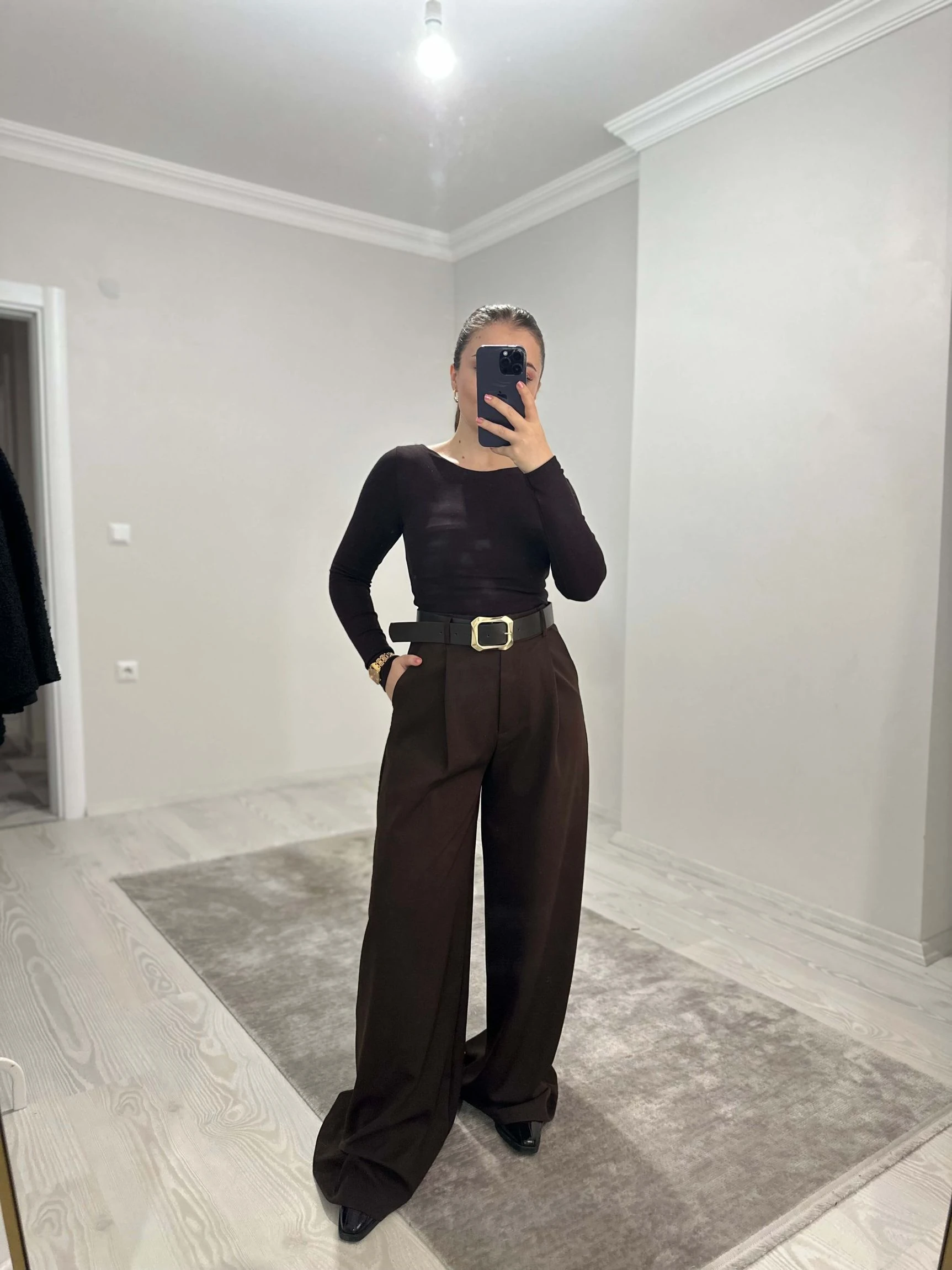 Ultra Bol Kemerli Palazzo Pantolon